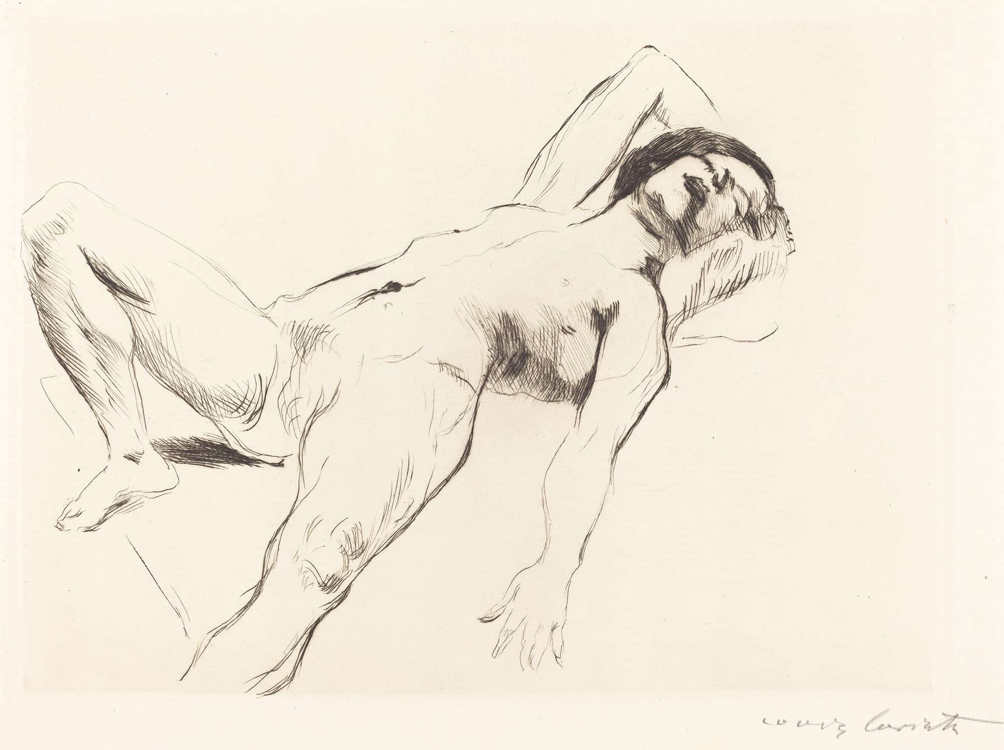 Reclining Female Nude I Liegender Weiblicher Akt I by Lovis Corinth