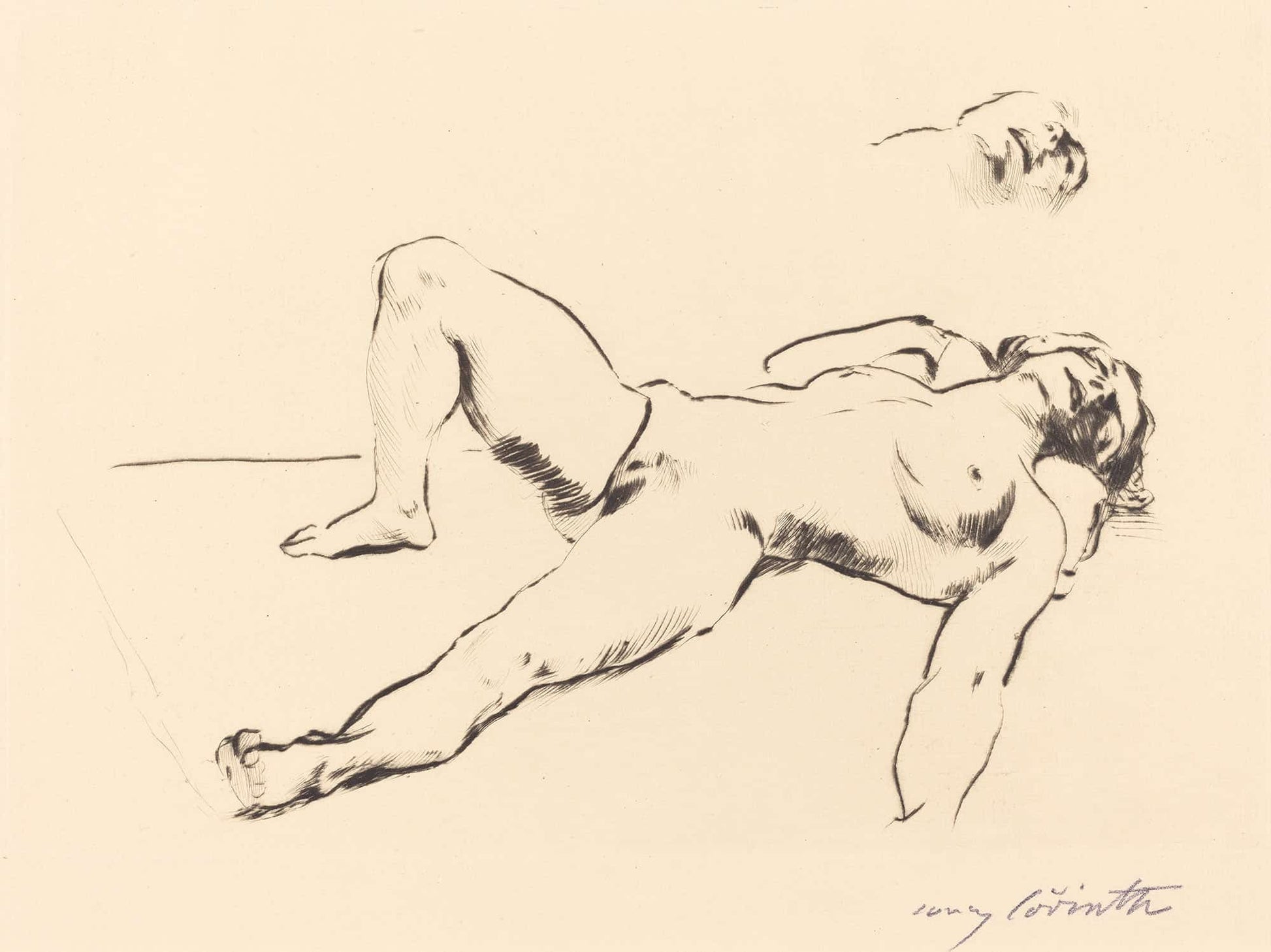 Reclining Female Nude Ii Liegender Weiblicher Akt Ii by Lovis Corinth