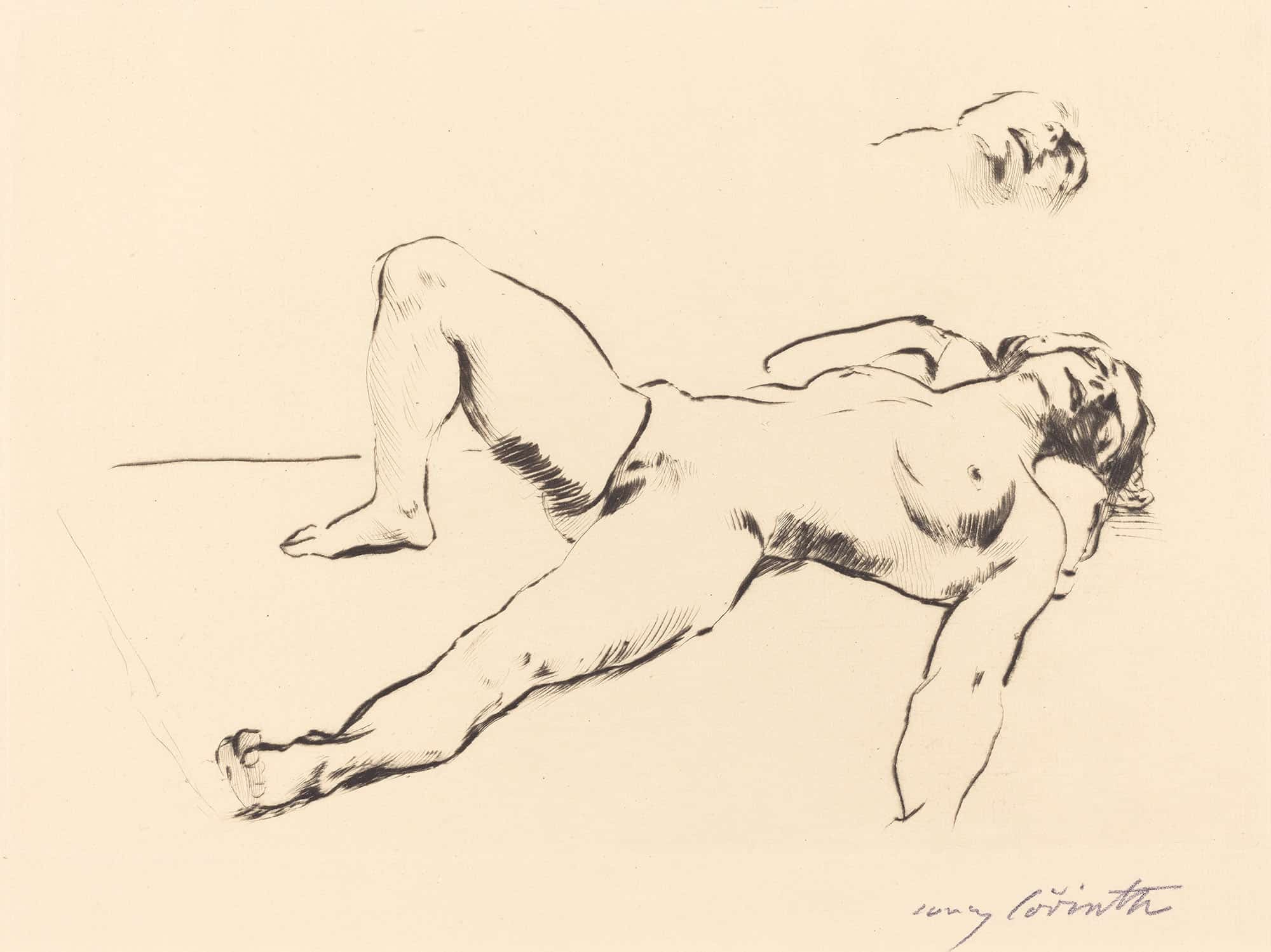 Reclining Female Nude Ii Liegender Weiblicher Akt Ii by Lovis Corinth