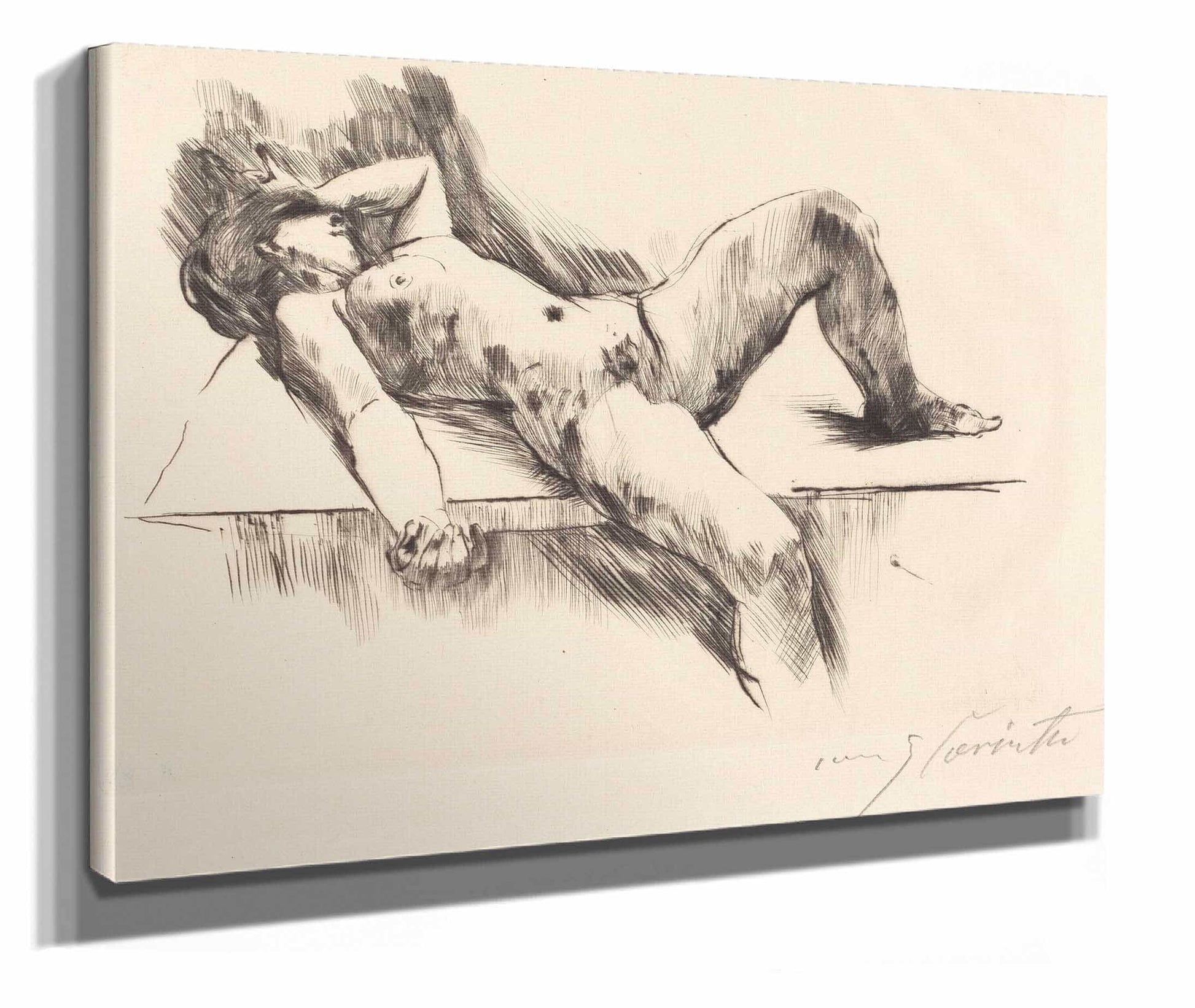 Reclining Female Nude Iii Liegender Weiblicher Akt Iii by Lovis Corinth