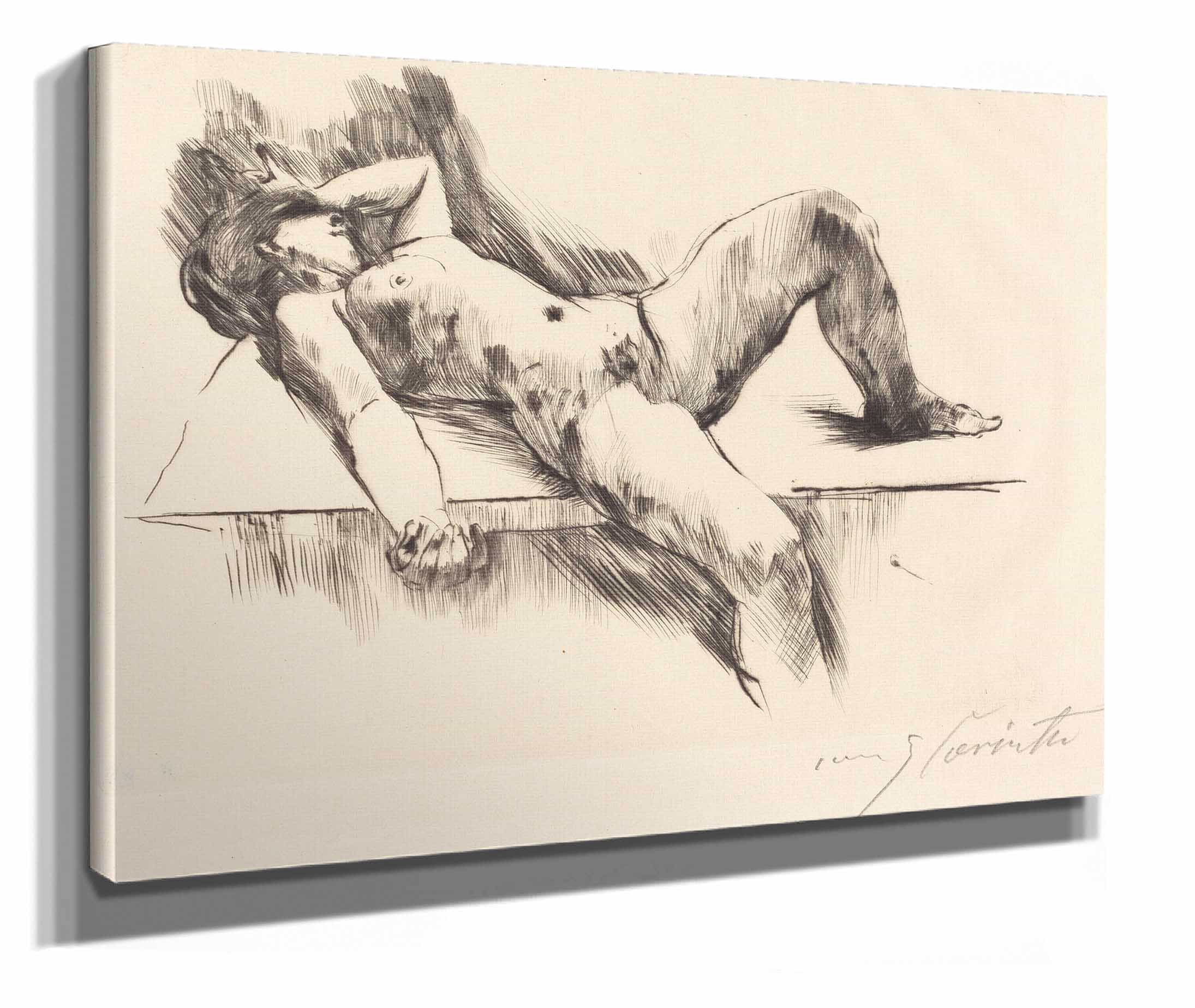 Reclining Female Nude Iii Liegender Weiblicher Akt Iii by Lovis Corinth