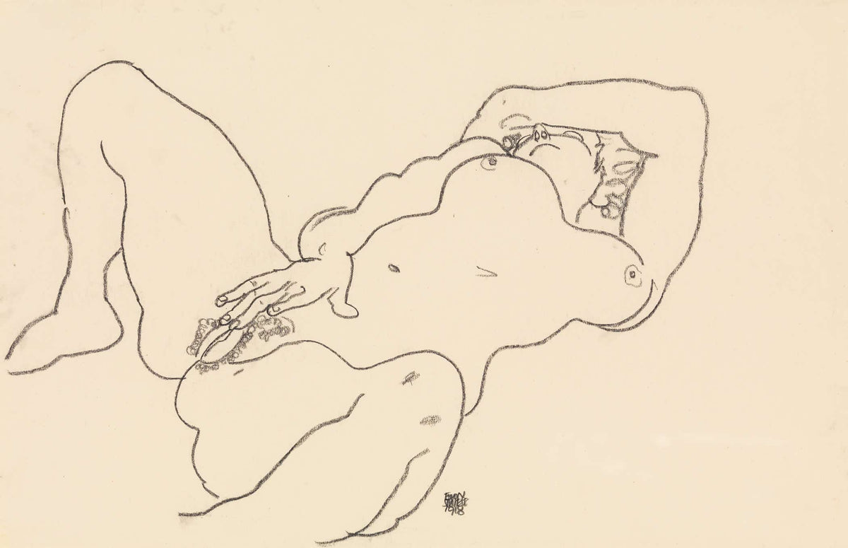 Reclining Nude by Egon Schiele