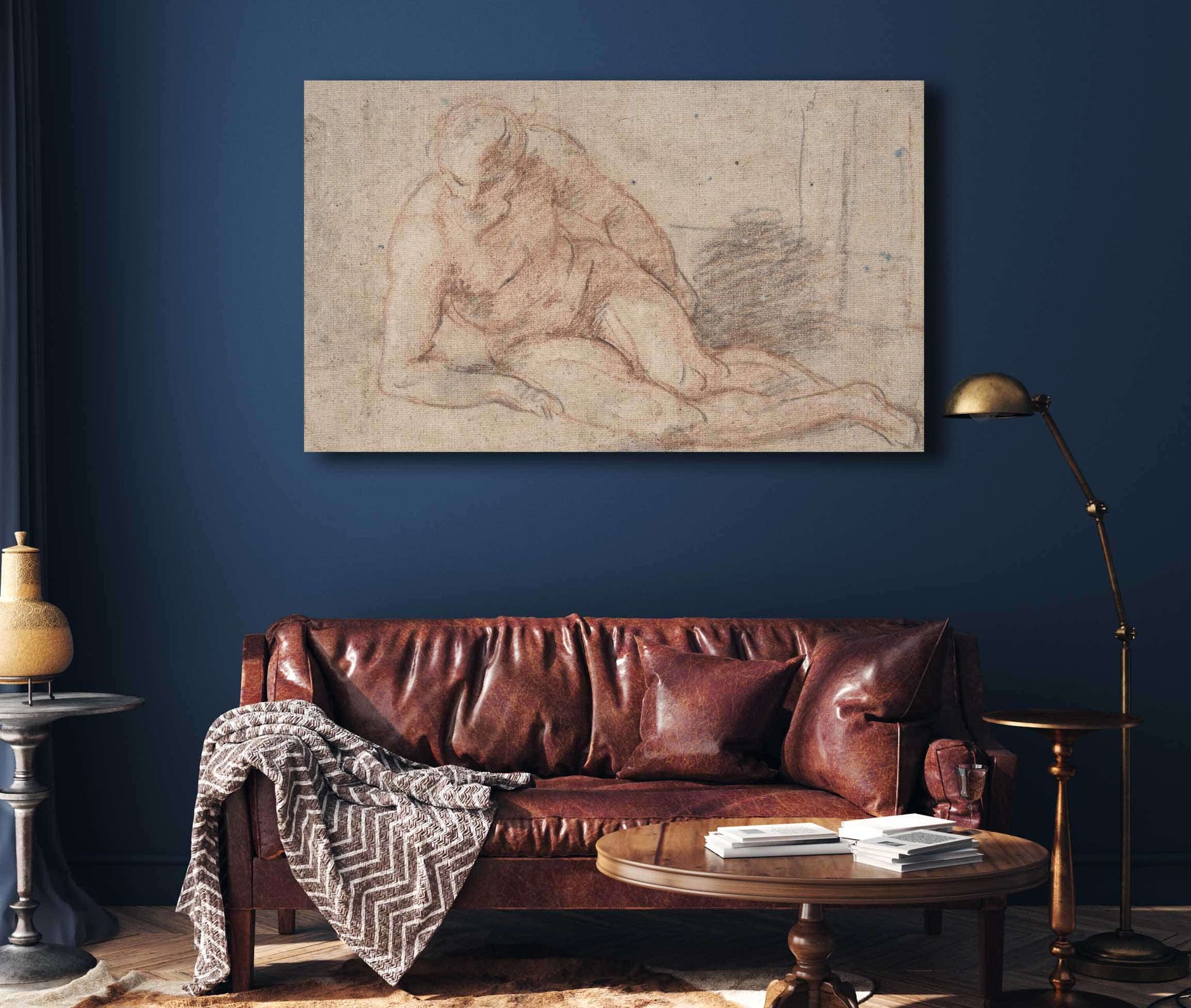 Reclining Nude Figure by Jean Antoine Watteau