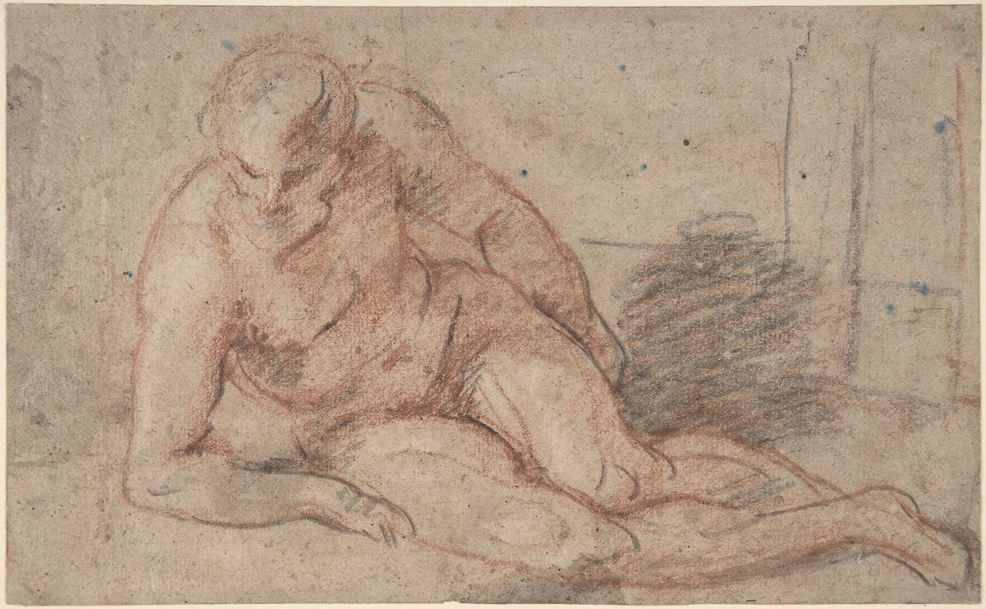 Reclining Nude Figure by Jean Antoine Watteau