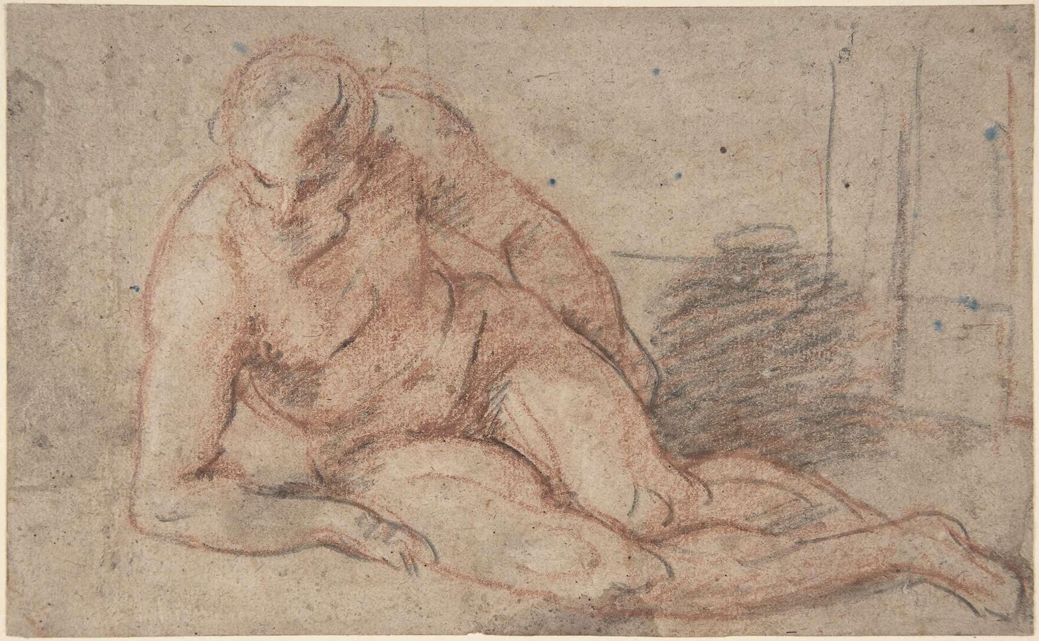 Reclining Nude Figure by Jean Antoine Watteau