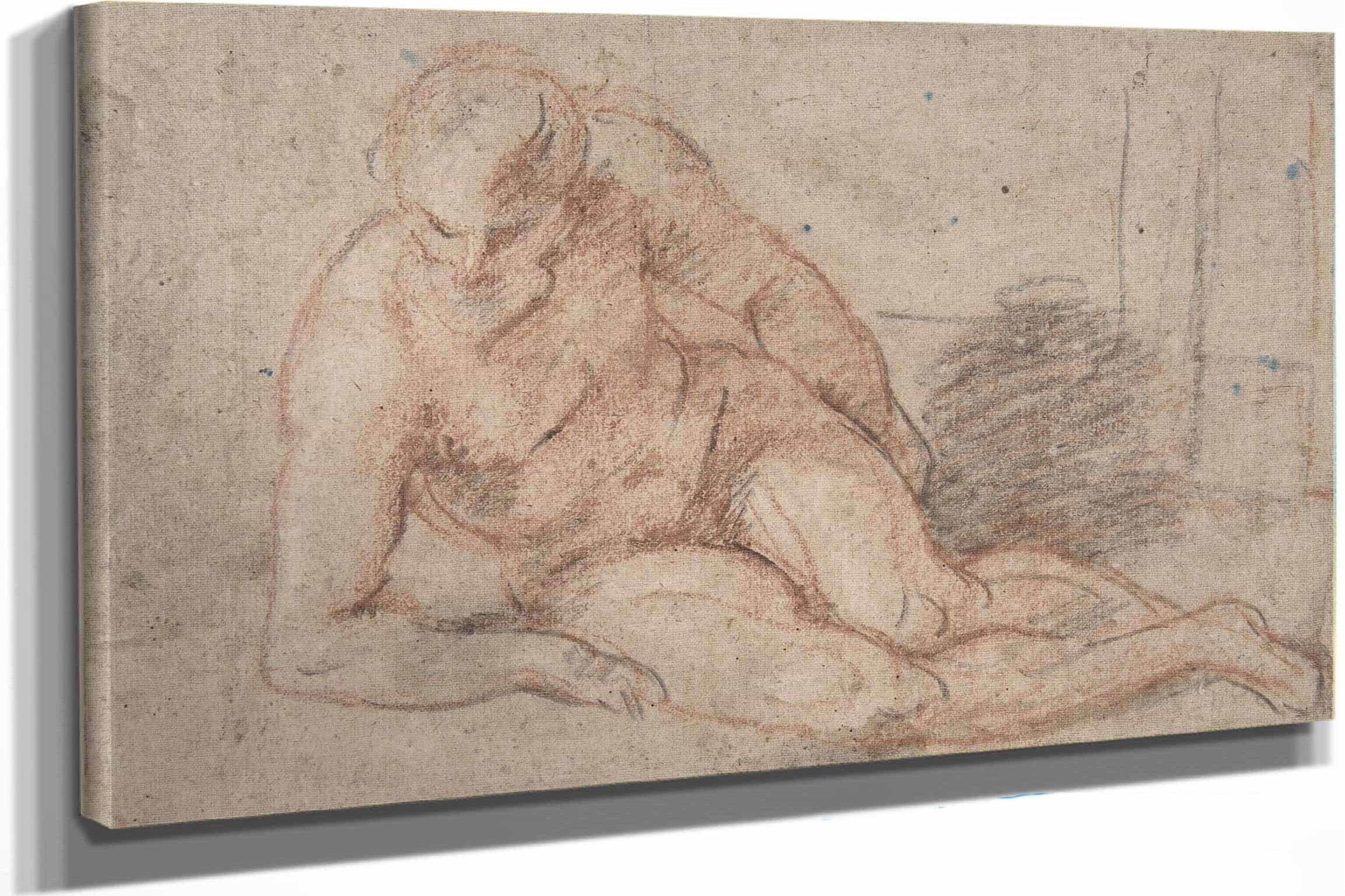 Reclining Nude Figure by Jean Antoine Watteau