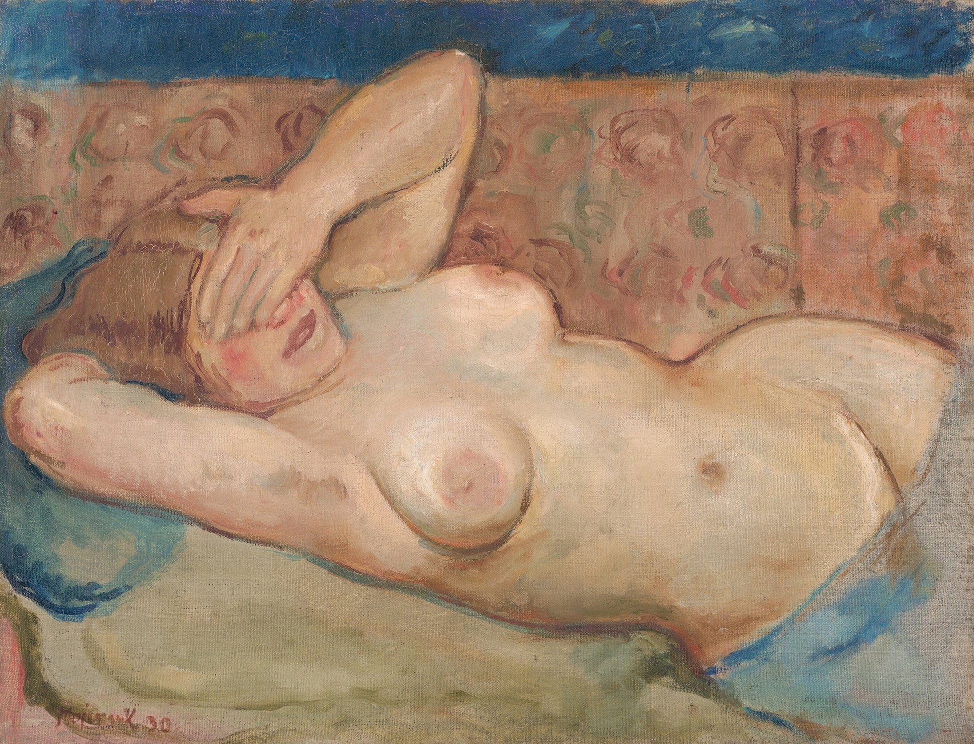 Reclining Nude Shy by Cyprian Majernik