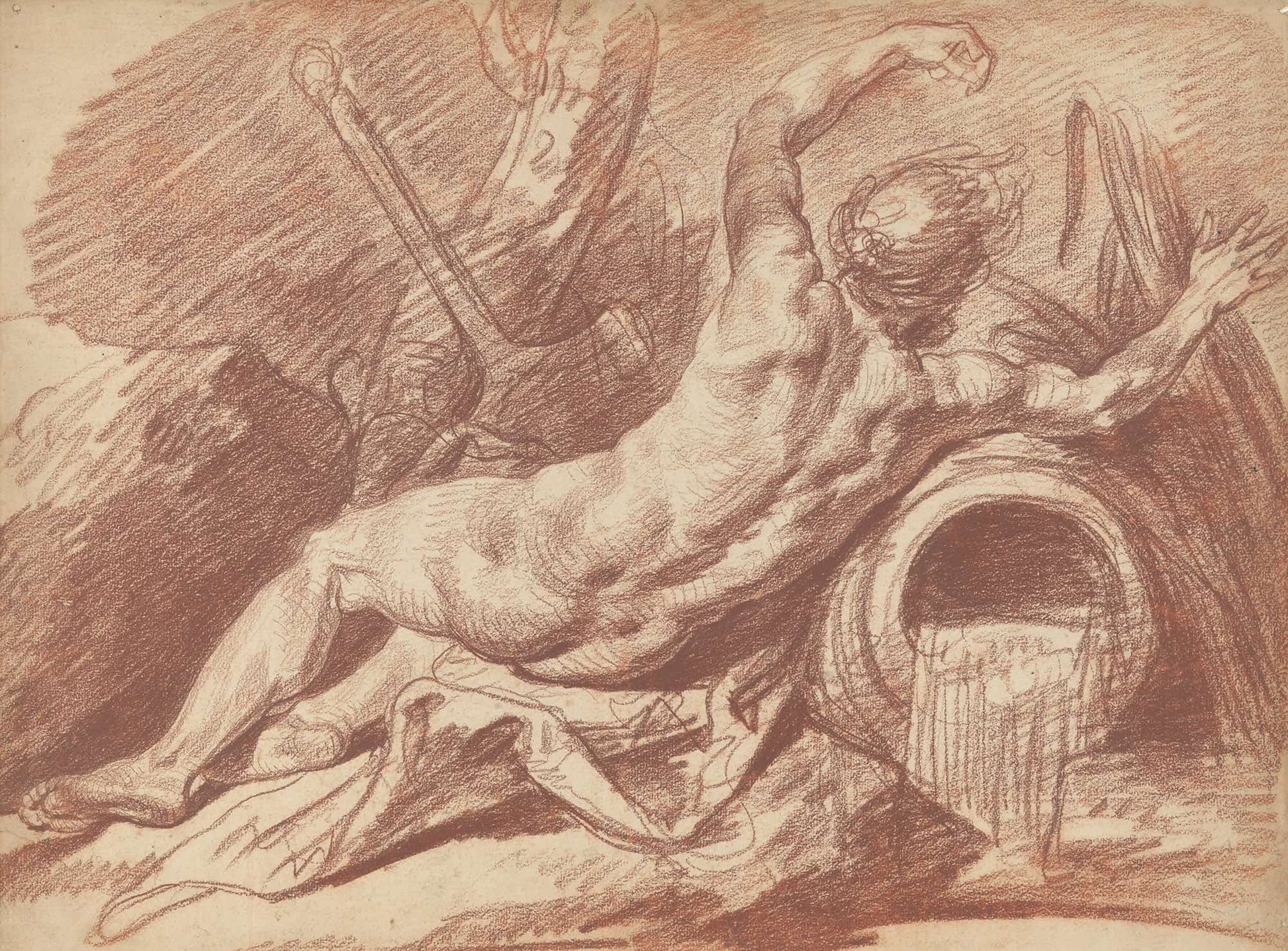 Reclining River God by Jean Baptiste Greuze