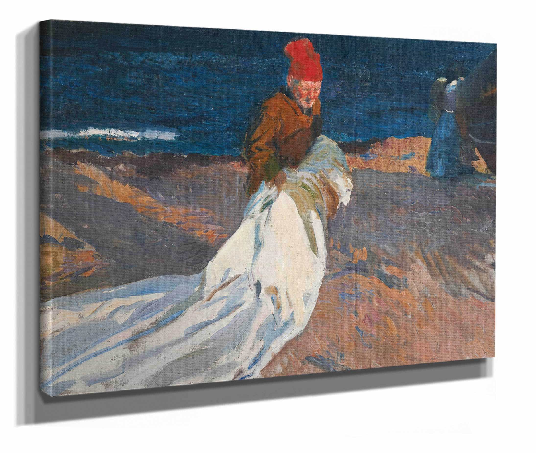 Recogiendo La Vela Playa De Valencia Gathering The Sail Valencia Beach by Joaquin Sorolla