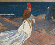 Recogiendo La Vela Playa De Valencia Gathering The Sail Valencia Beach by Joaquin Sorolla