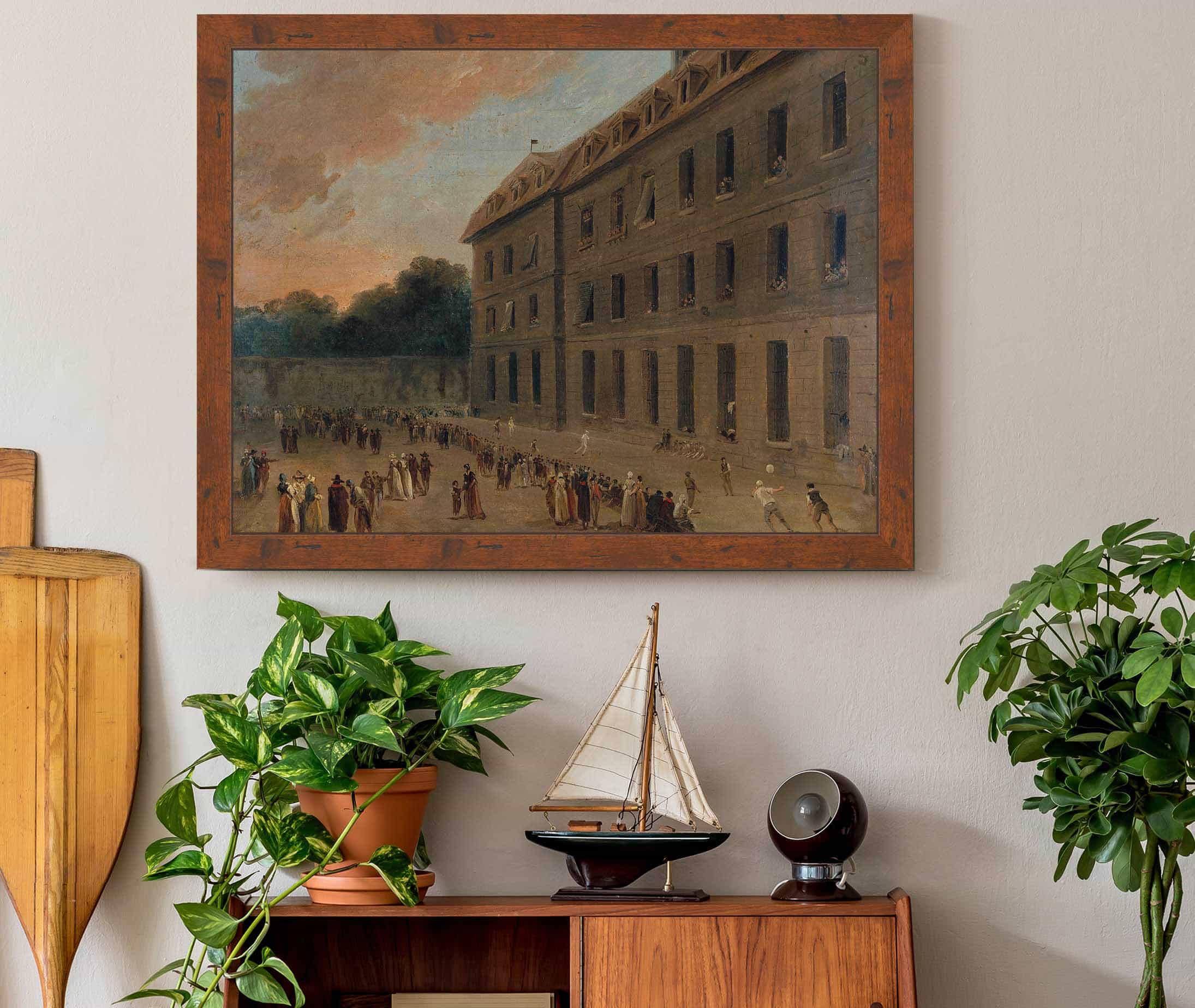 Recreation Des Prisonniers A Saint Lazare La Partie De Ballon by Hubert Robert
