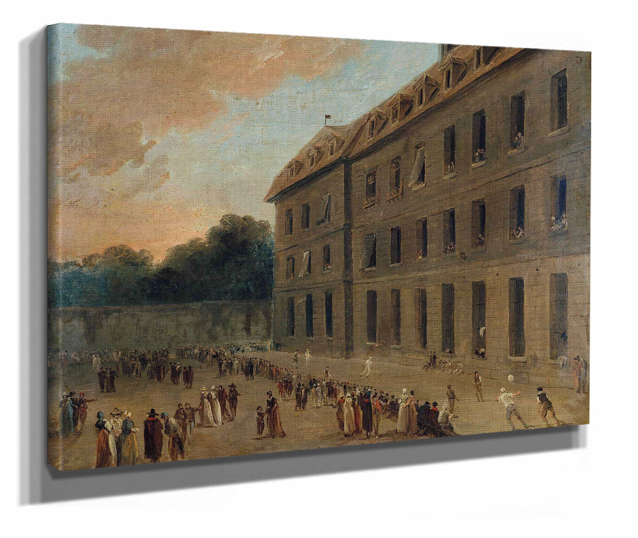 Recreation Des Prisonniers A Saint Lazare La Partie De Ballon by Hubert Robert