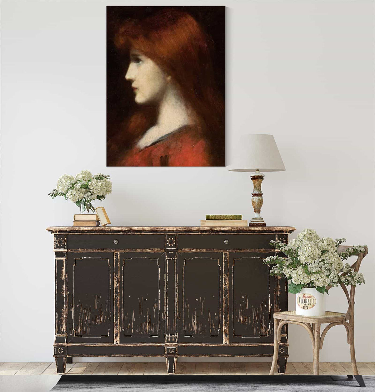Red Haired Woman In Profile by Jean Jacques Henner