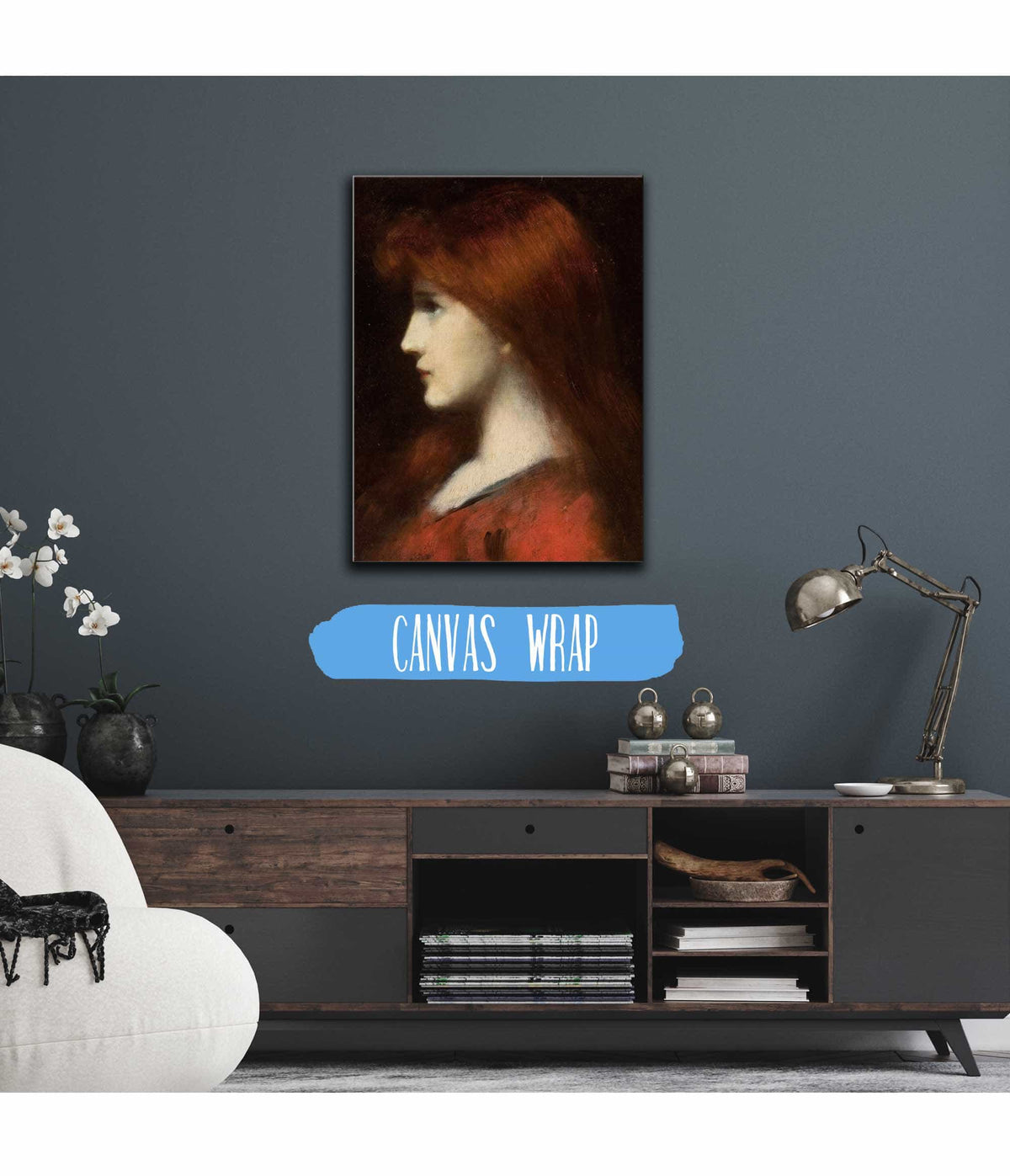 Red Haired Woman In Profile by Jean Jacques Henner