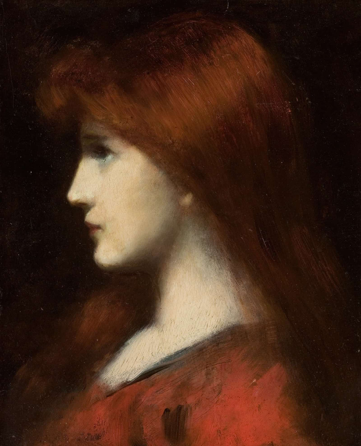 Red Haired Woman In Profile by Jean Jacques Henner