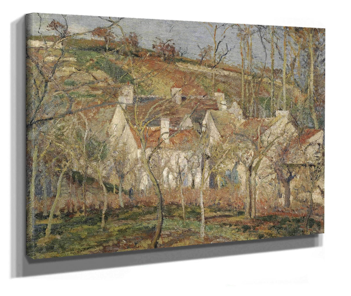 Red Roofs Corner Of A Village Winter by Camille Pissarro