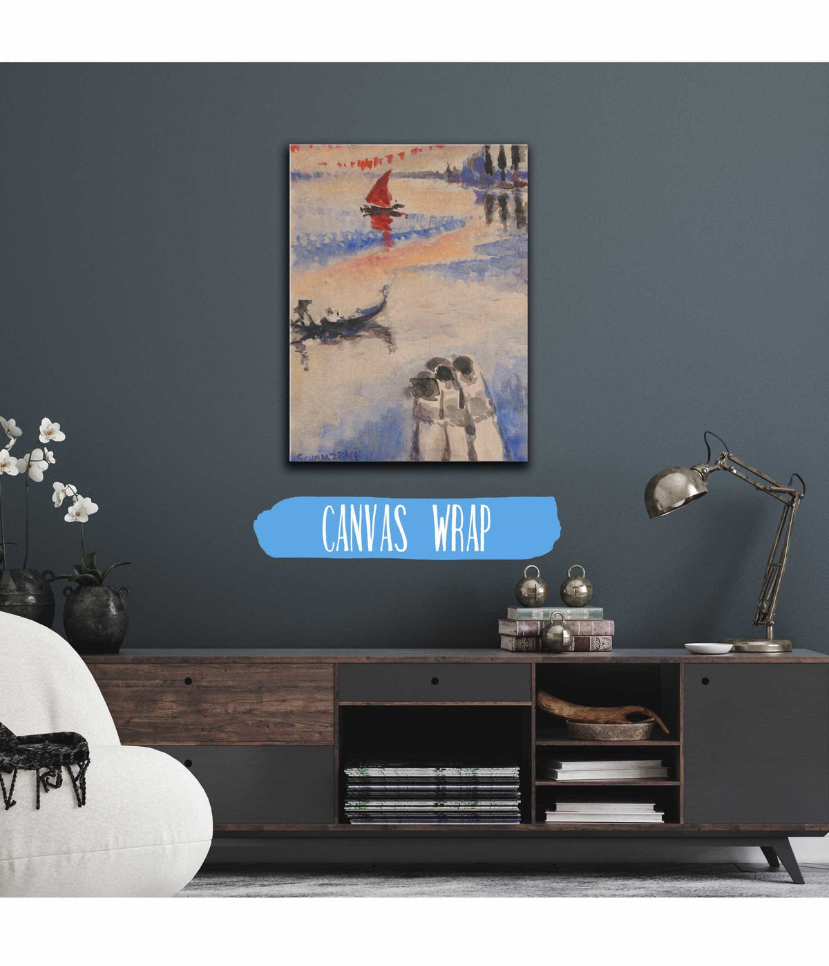 Red Sailing Ship And Gondola by Jules Schmalzigaug