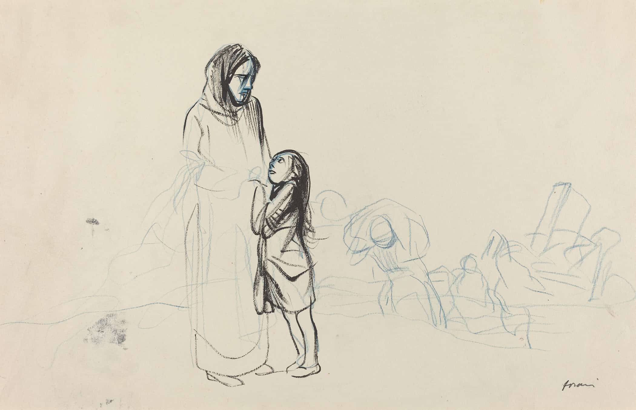 Refugees by Jean Louis Forain