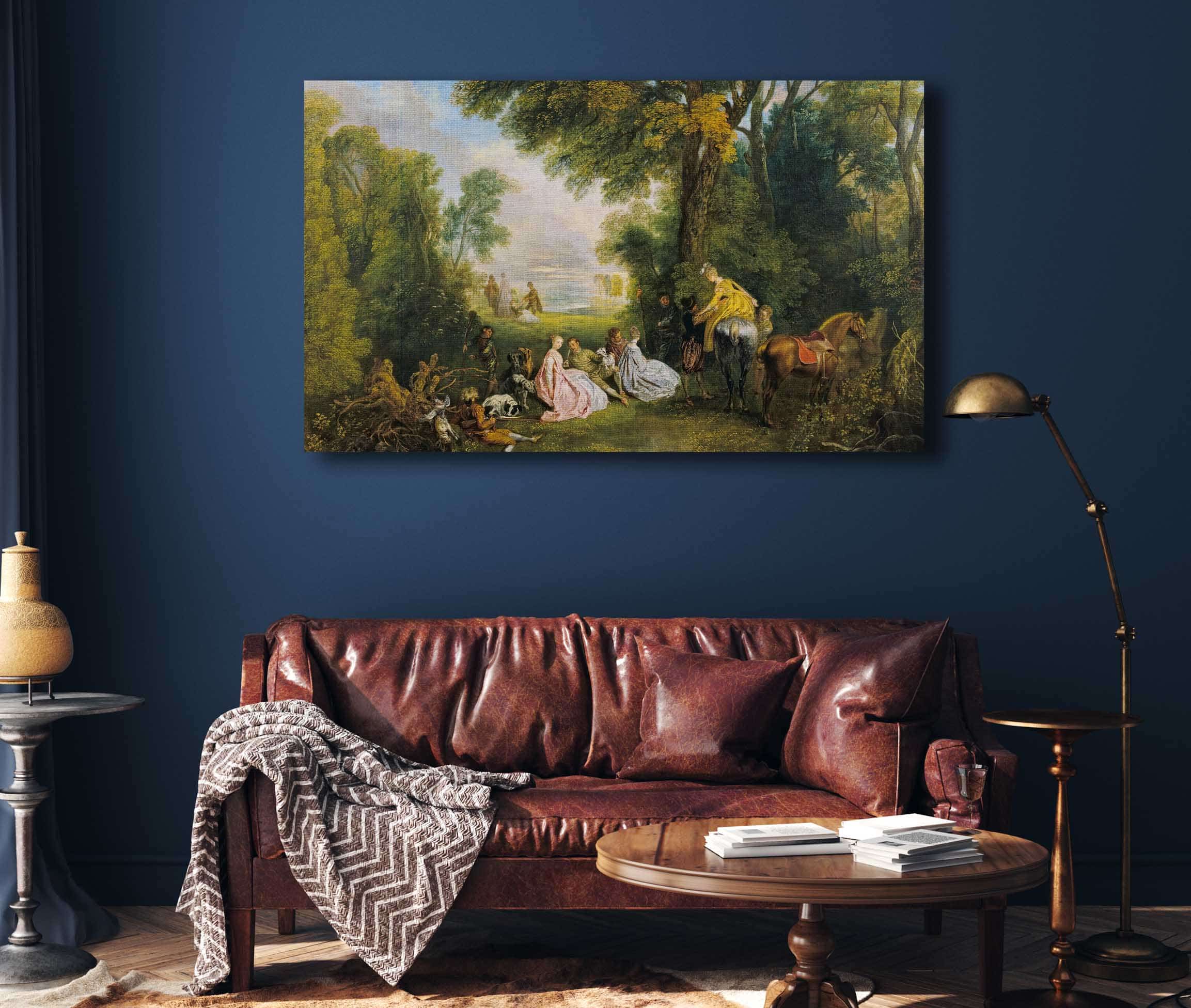Rendez Vous De Chasse  by Jean Antoine Watteau