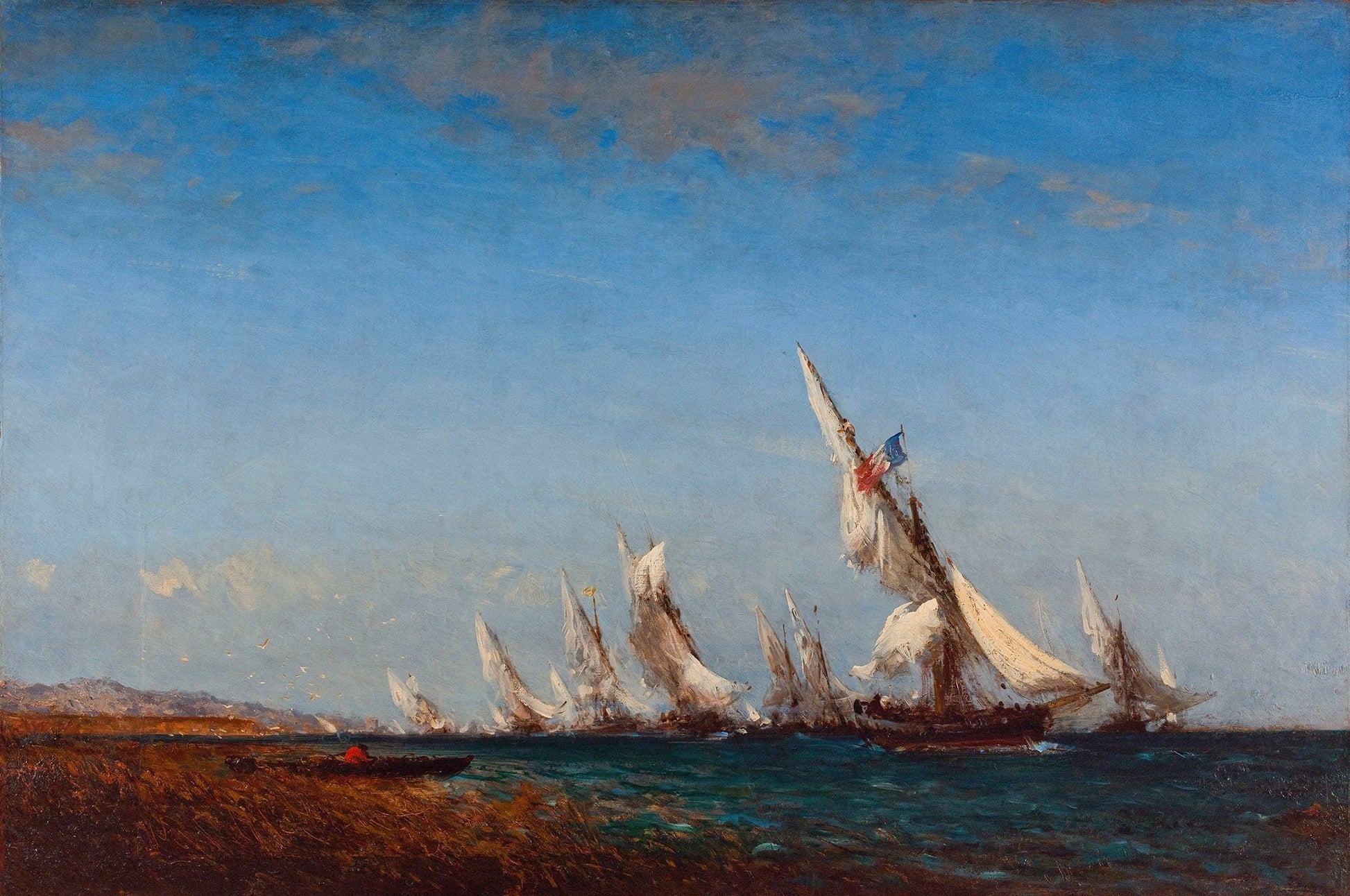 Rentree De Pecheurs A Martigues by Felix Ziem