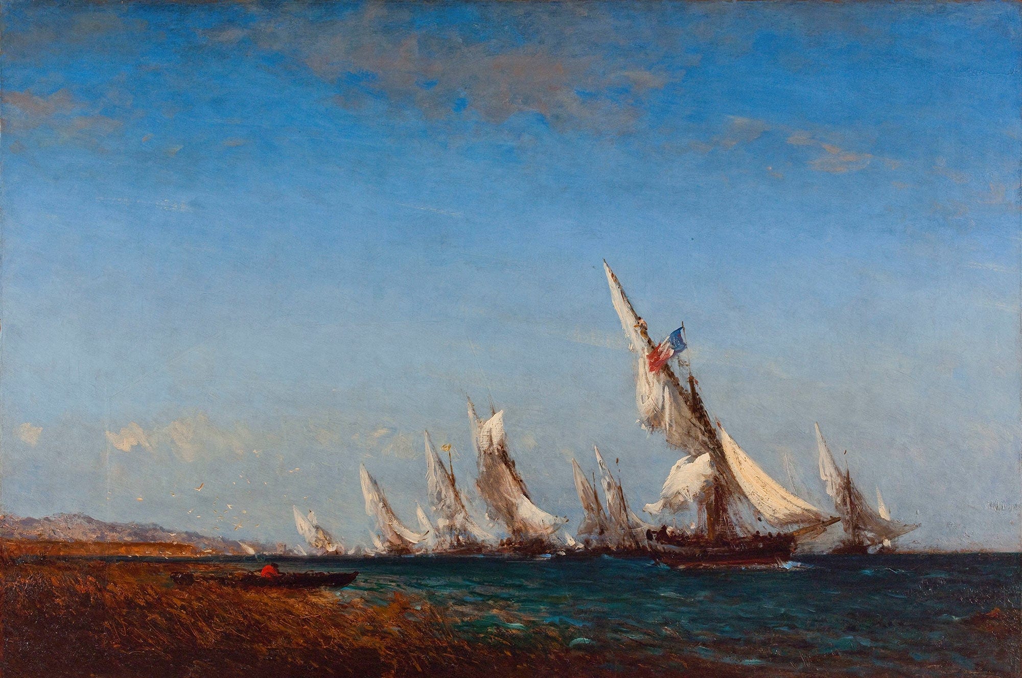 Rentree De Pecheurs A Martigues by Felix Ziem