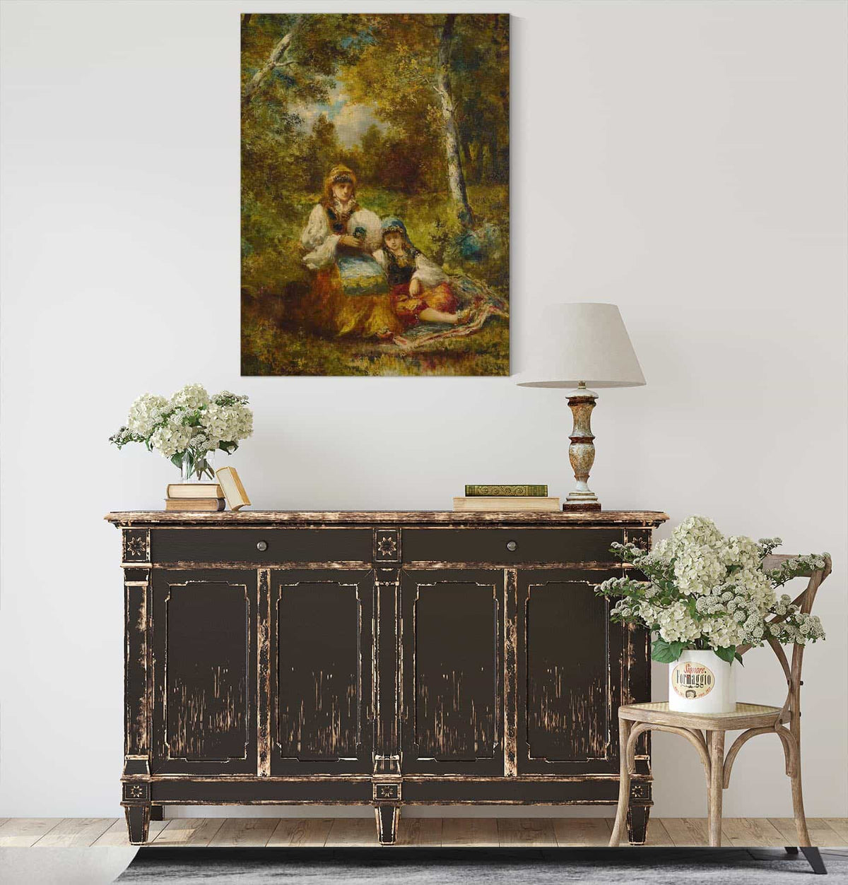 Repos De Bohemiennes En Foret Esquisse by Narcisse Virgile Diaz De La Pena