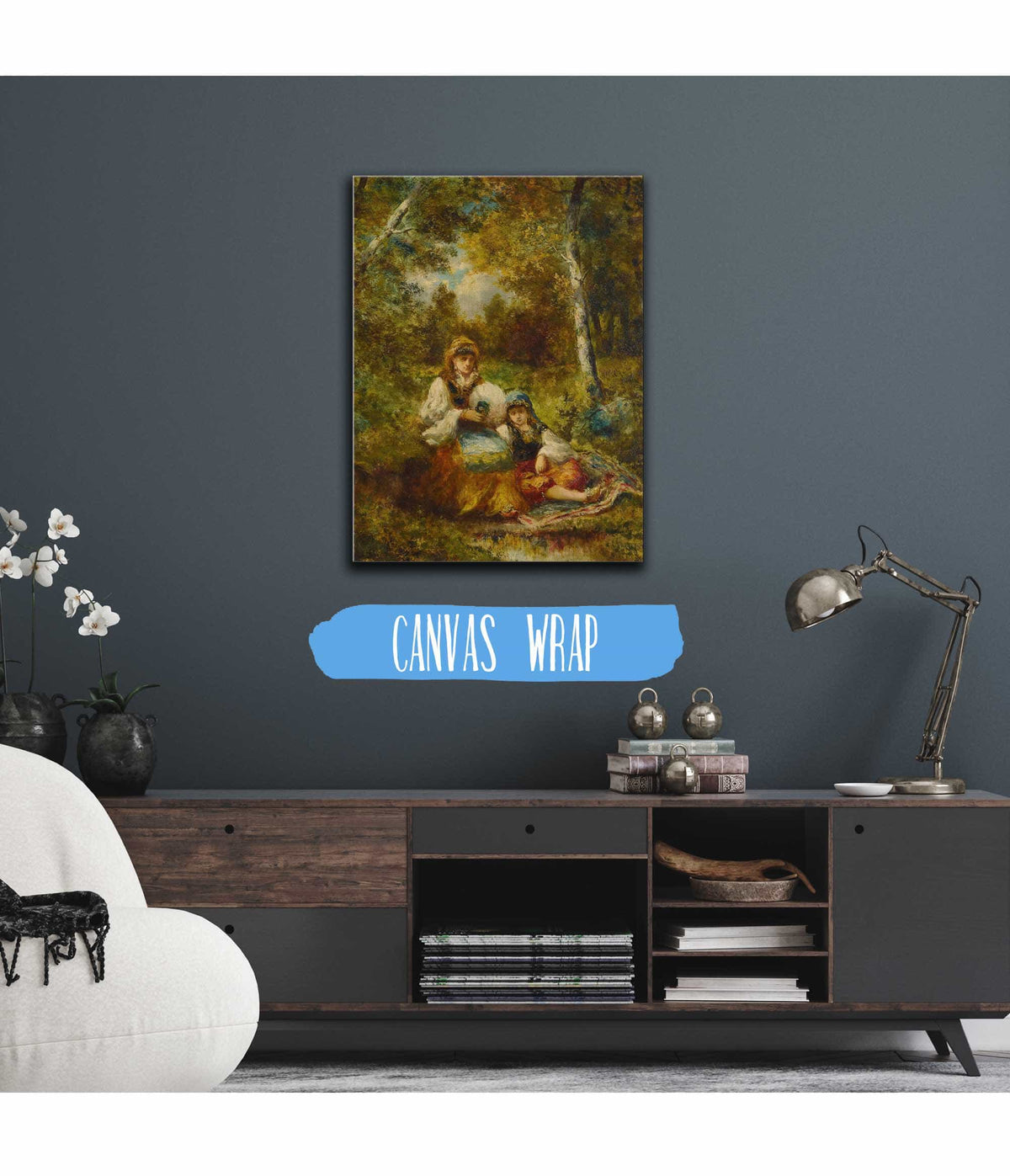 Repos De Bohemiennes En Foret Esquisse by Narcisse Virgile Diaz De La Pena