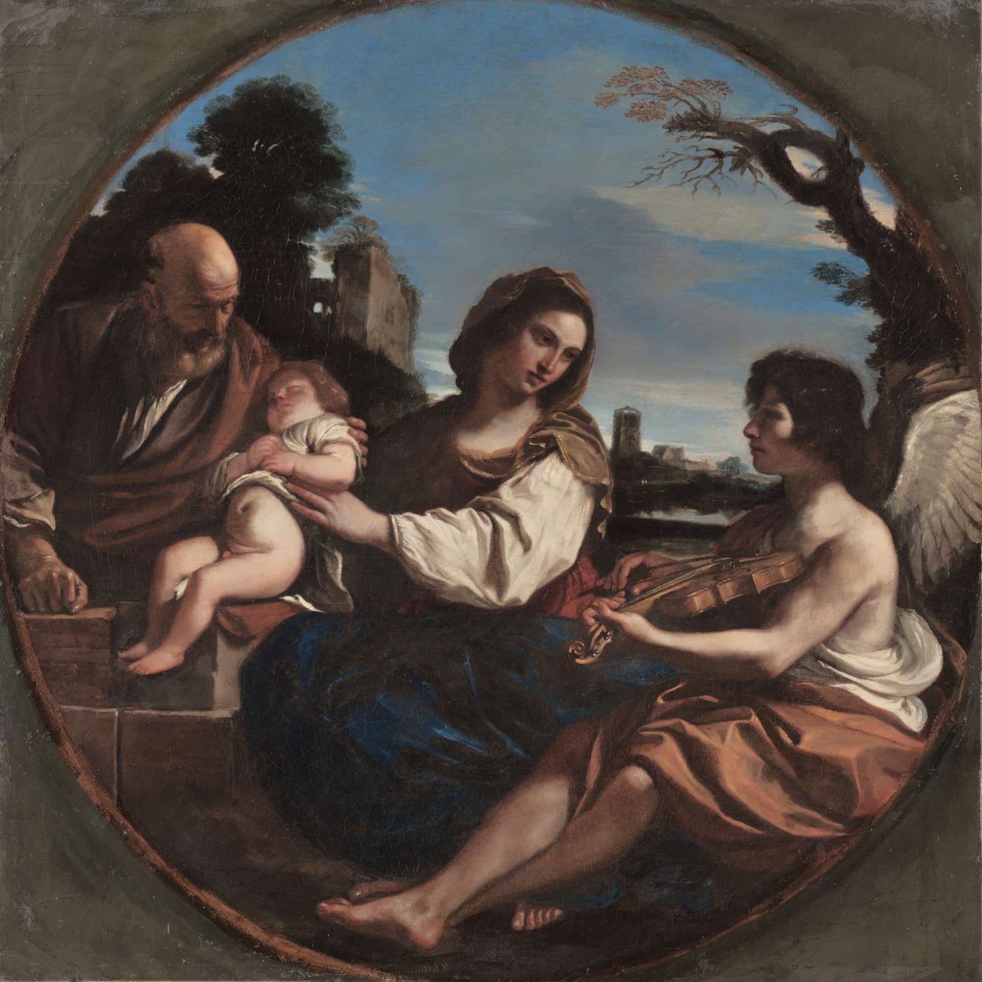 Rest On The Flight Into Egypt by Guercino