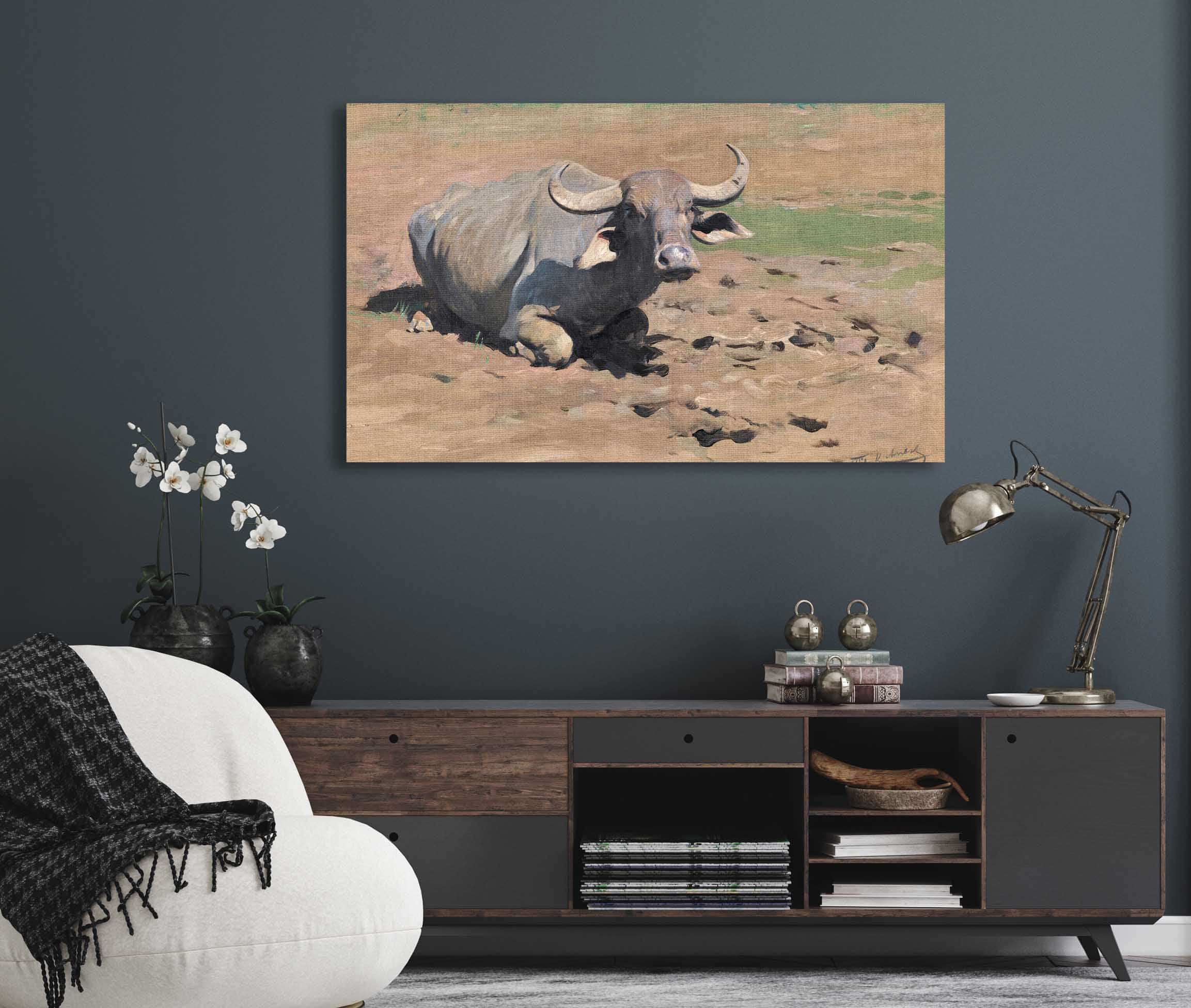 Resting Buffalo by Wilhelm Kuhnert