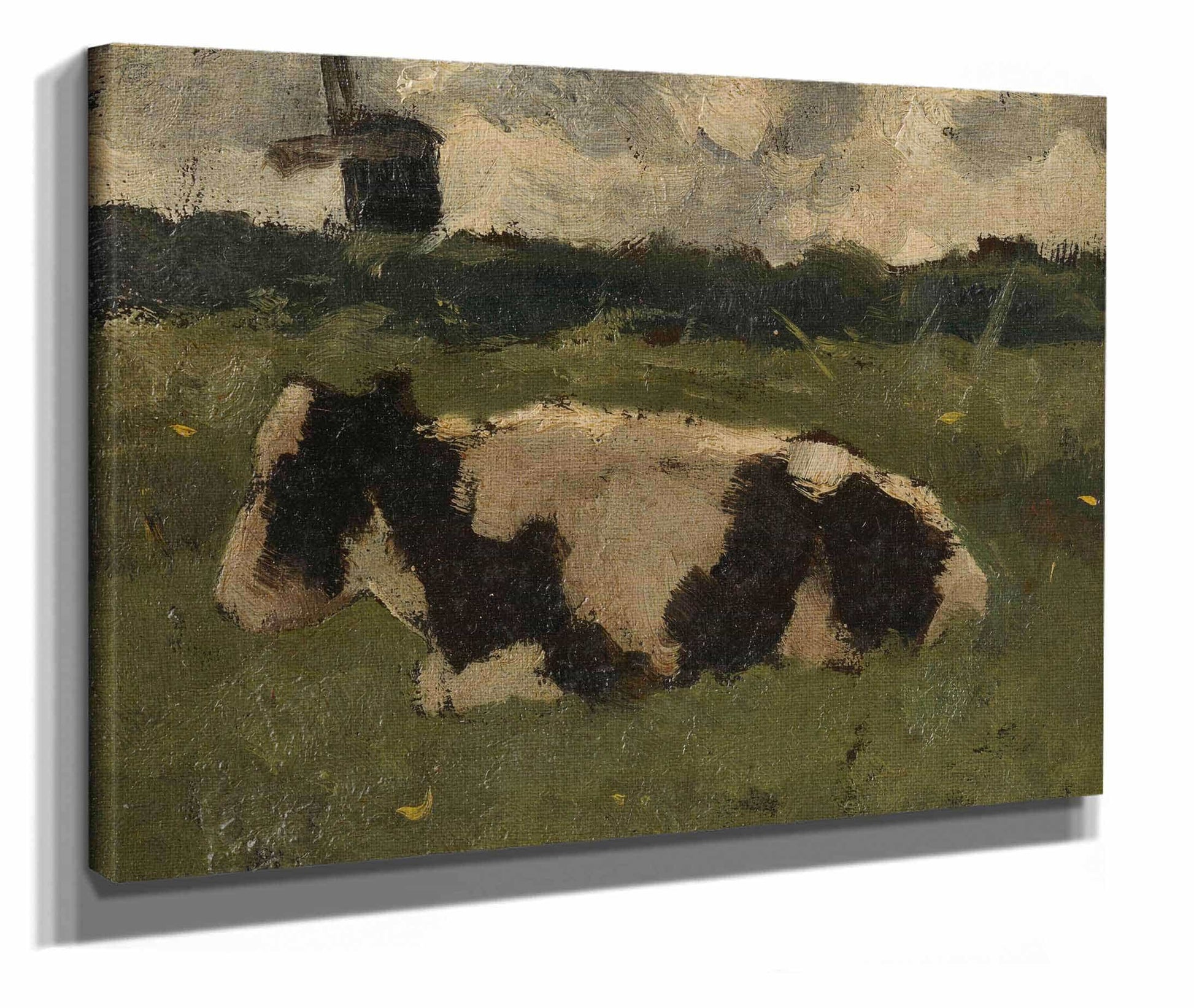 Resting Cow With A Mill by Richard Nicolaus Roland Holst