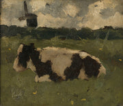 Resting Cow With A Mill by Richard Nicolaus Roland Holst