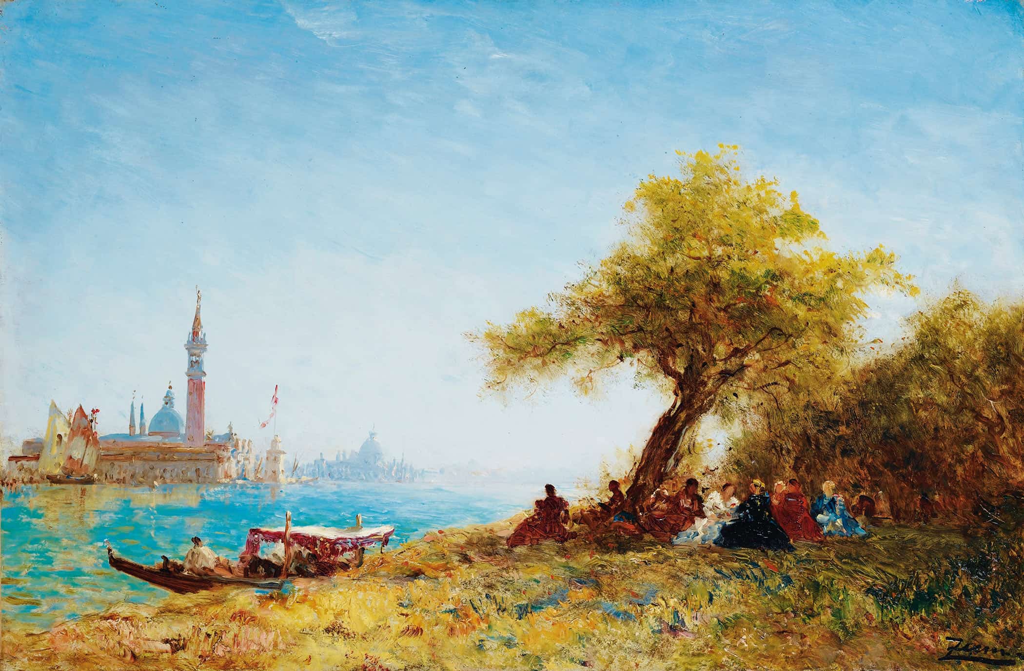 Resting In The Countryside Near Venice by Felix Ziem