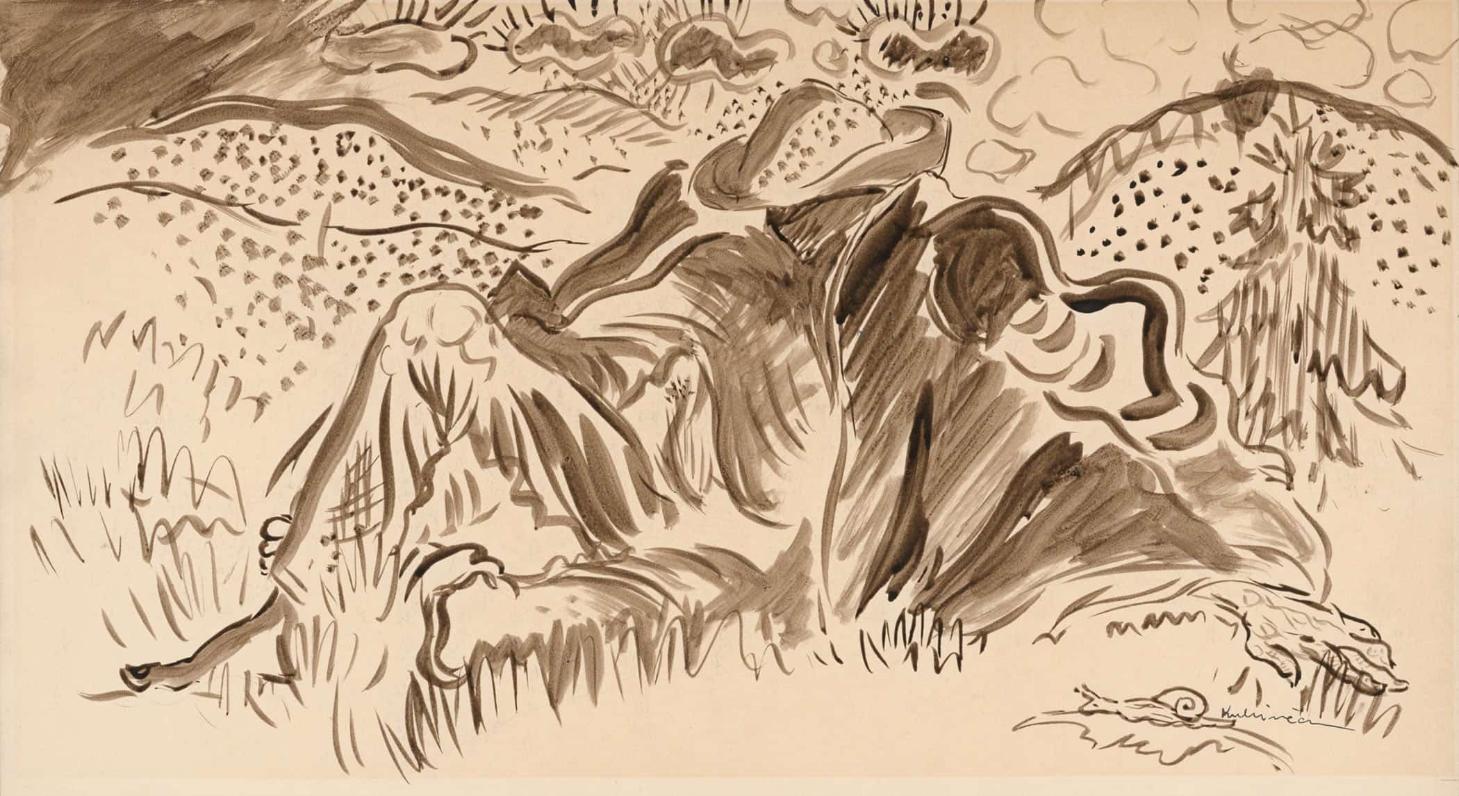 Resting Man In The Forest by Arnold Peter Weisz Kubincan