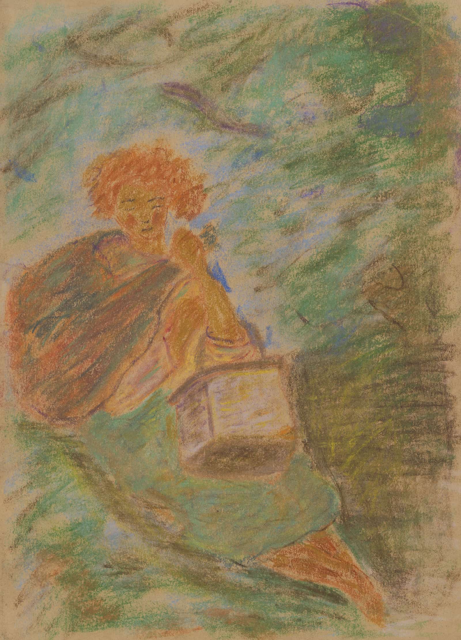 Resting Woman With A Basket   by Arnold Peter Weisz Kubincan