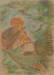 Resting Woman With A Basket   by Arnold Peter Weisz Kubincan