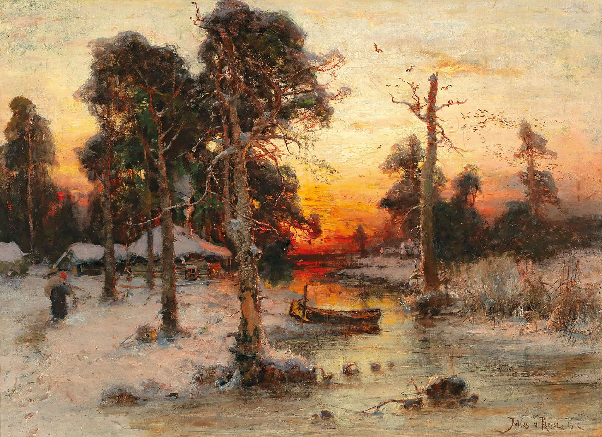 Returning Home At Sunset by Julius Sergius Klever