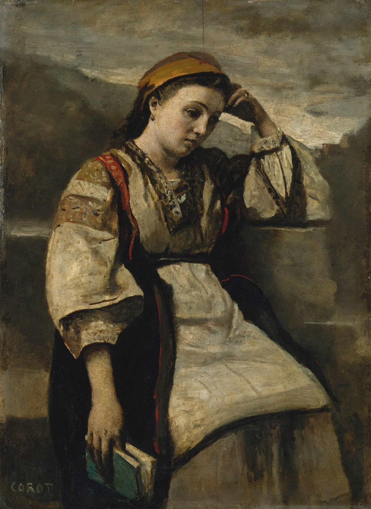 Reverie   by Jean Baptiste Camille Corot