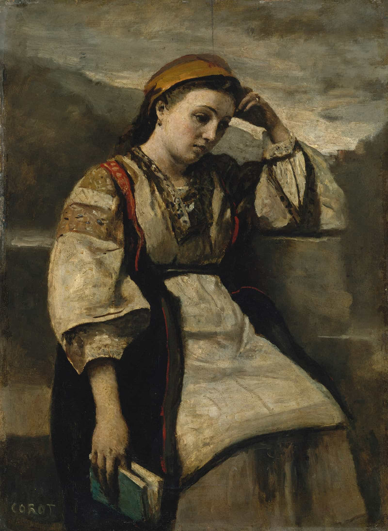 Reverie   by Jean Baptiste Camille Corot