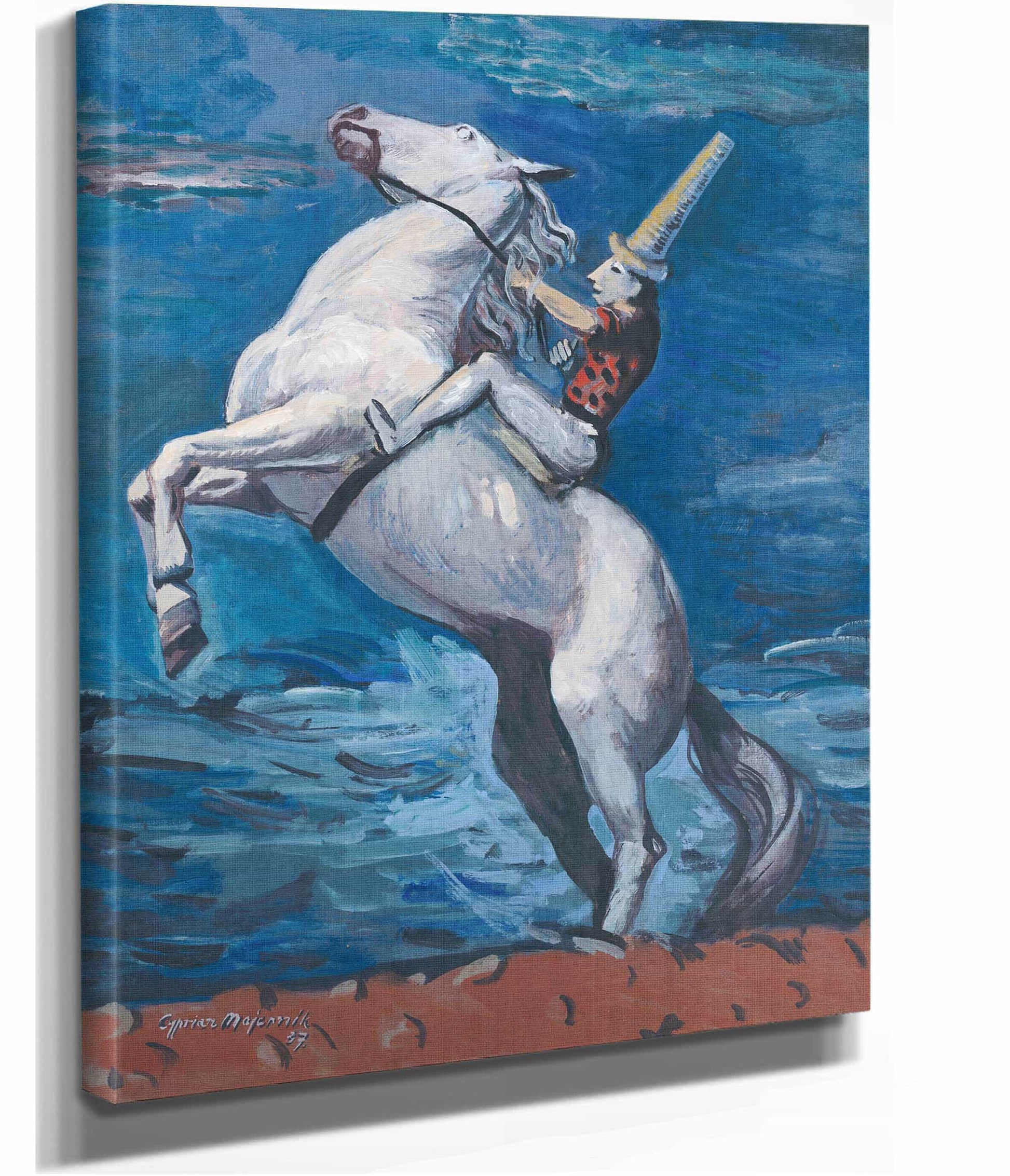 Rider By Seashore by Cyprian Majernik