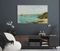 Rivage Douarnenez Bateaux De Peche Dans La Baie by Eugene Boudin