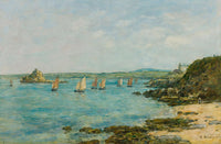 Rivage Douarnenez Bateaux De Peche Dans La Baie by Eugene Boudin