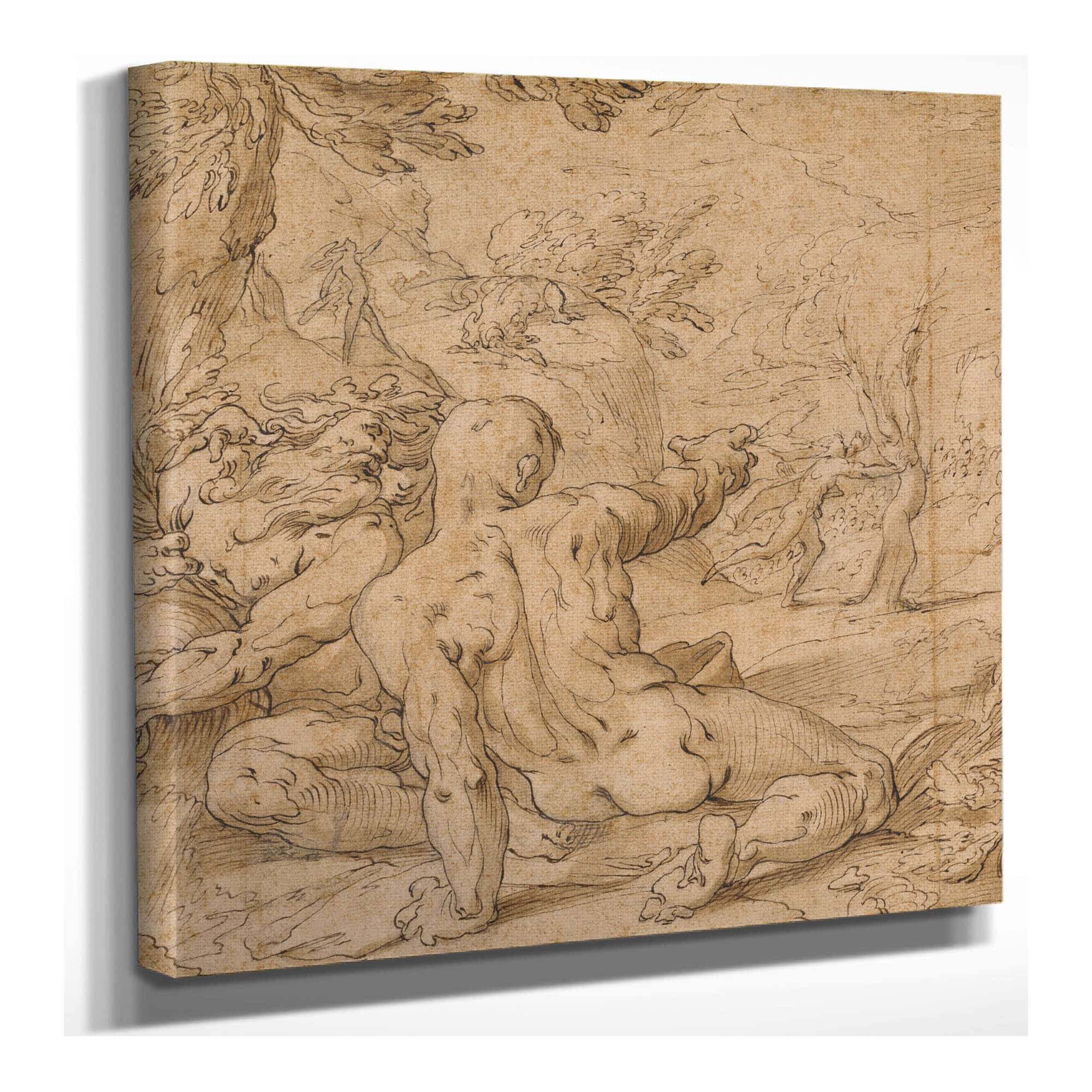 River Gods Watching Apollo Pursuing Daphne by Abraham Bloemaert
