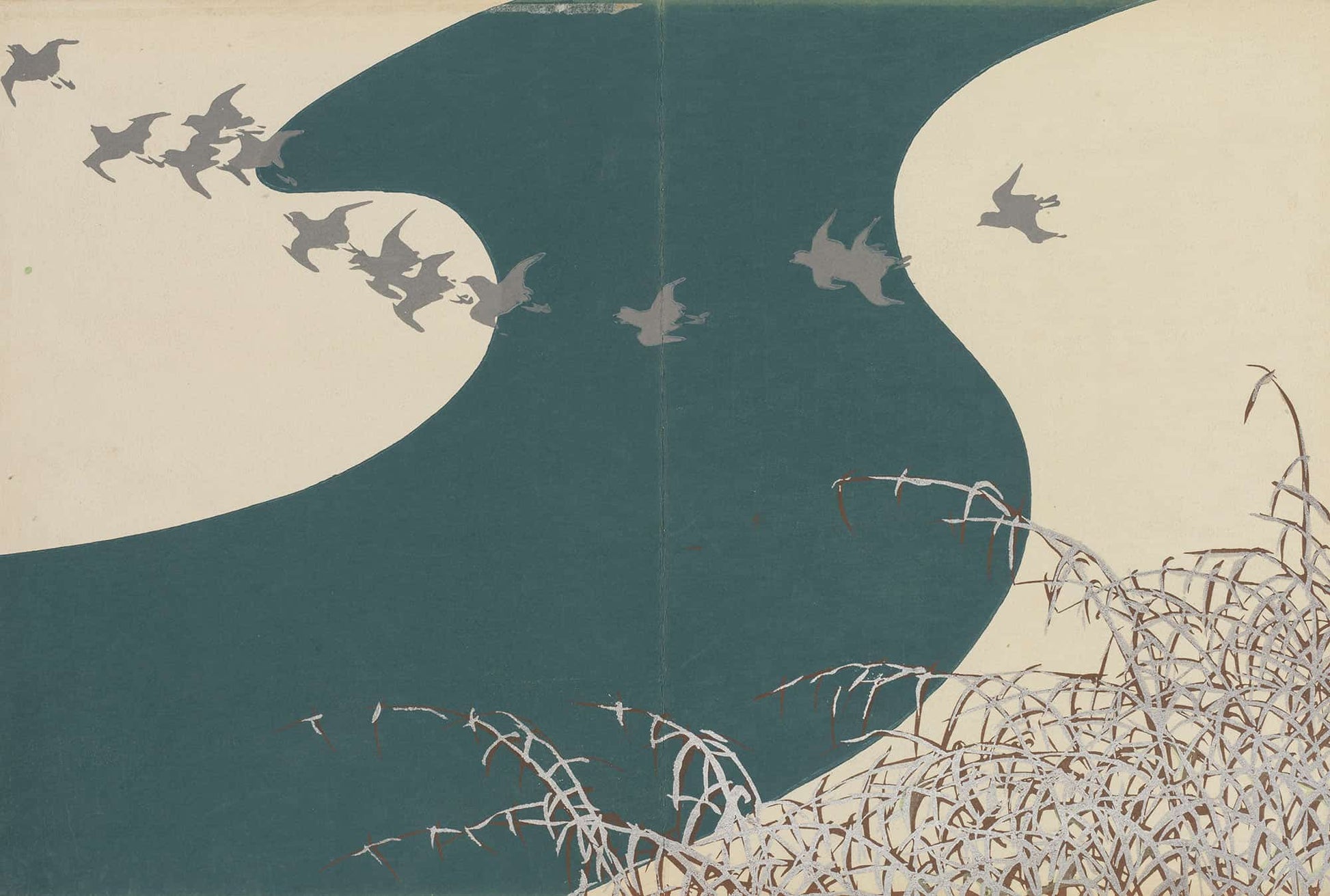 River In Winter Fuyu No Kawa by Kamisaka Sekka