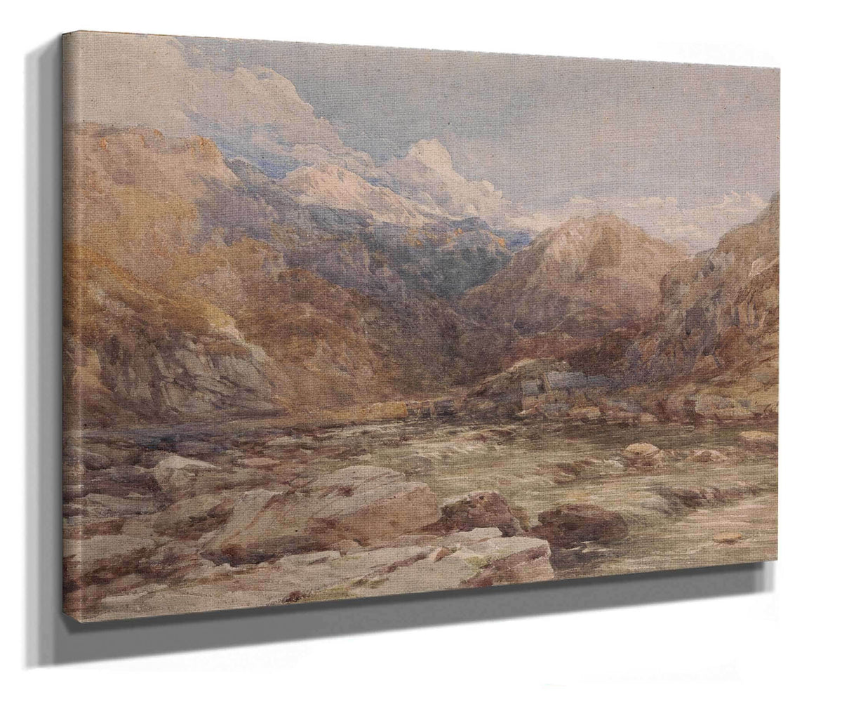 River Landscape In Wales by David Cox