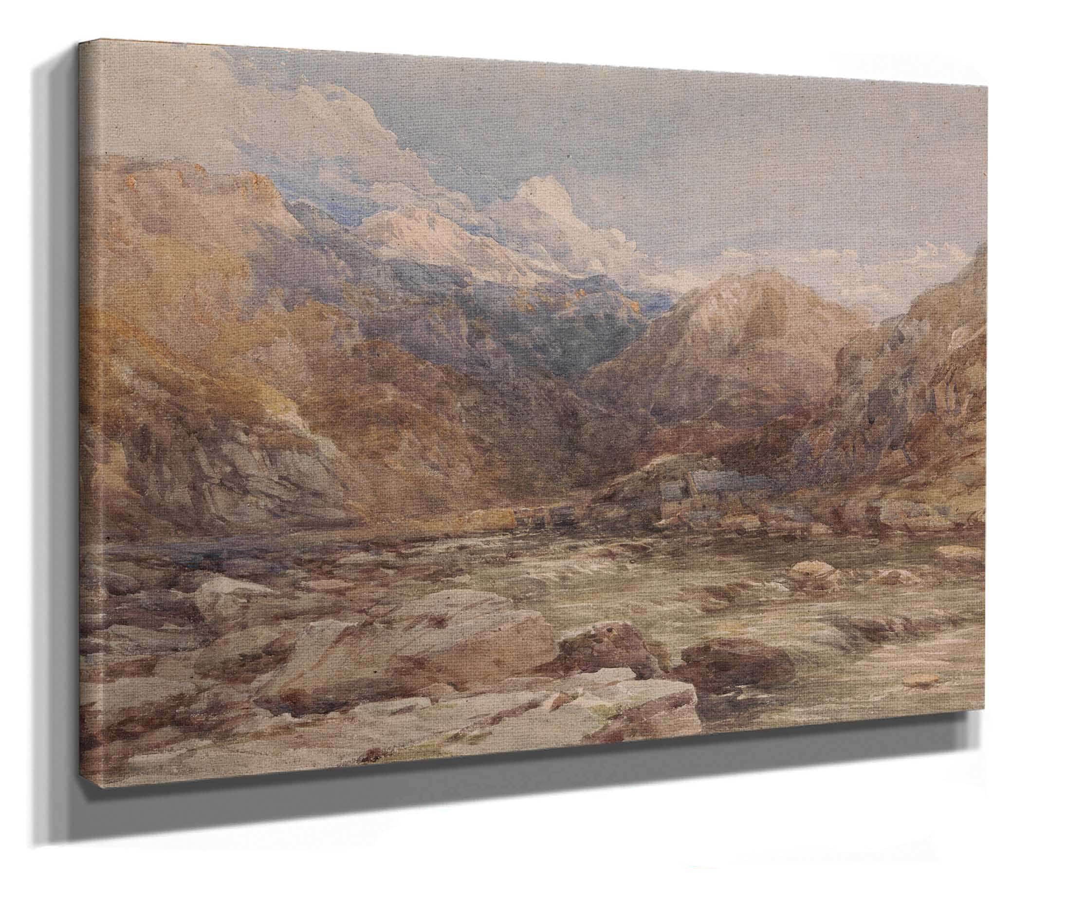 River Landscape In Wales by David Cox