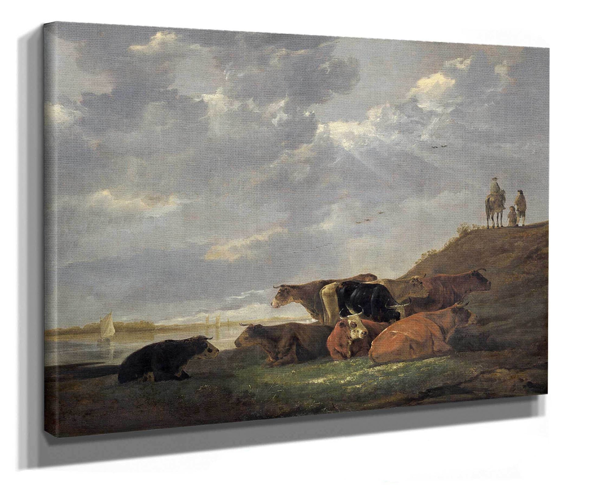 River Landscape With Cows By Aelbert Cuyp