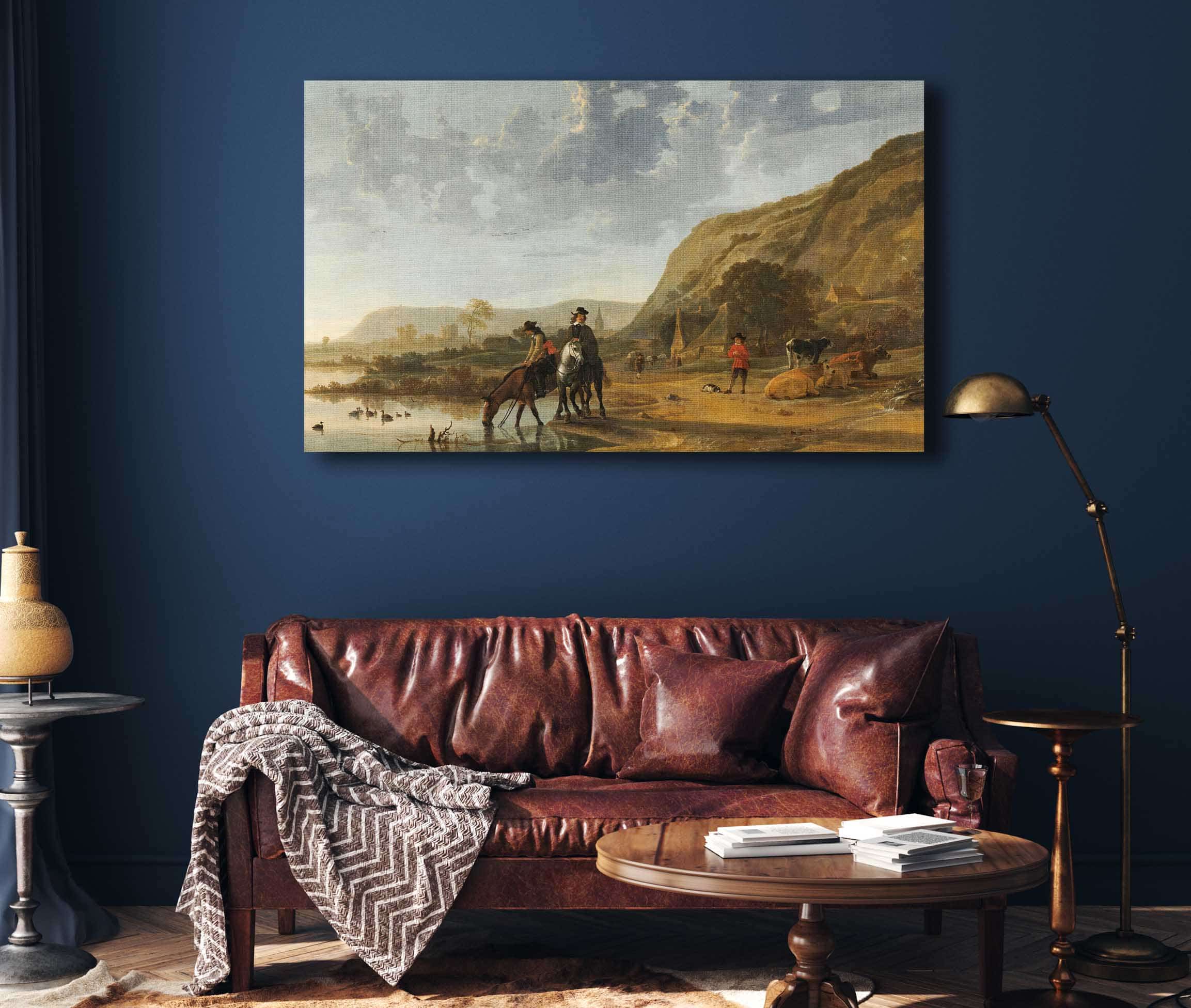River Landscape With Riders By Aelbert Cuyp