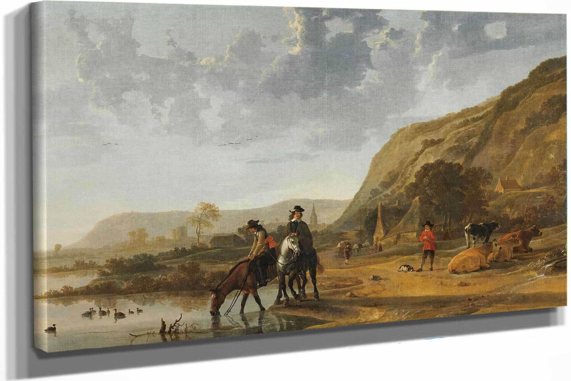 River Landscape With Riders By Aelbert Cuyp