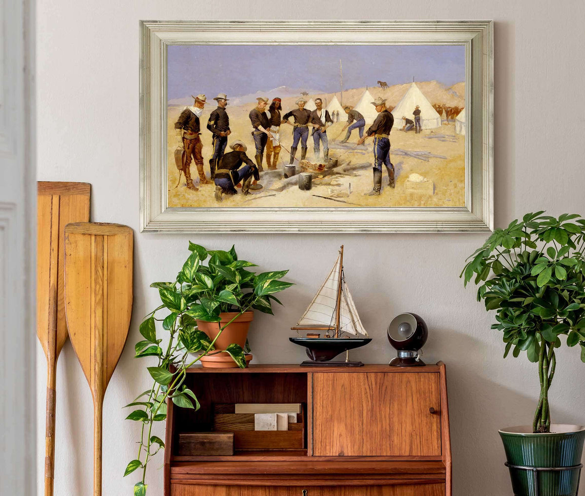 Roasting The Christmas Beef In A Cavalry Camp by Frederic Remington