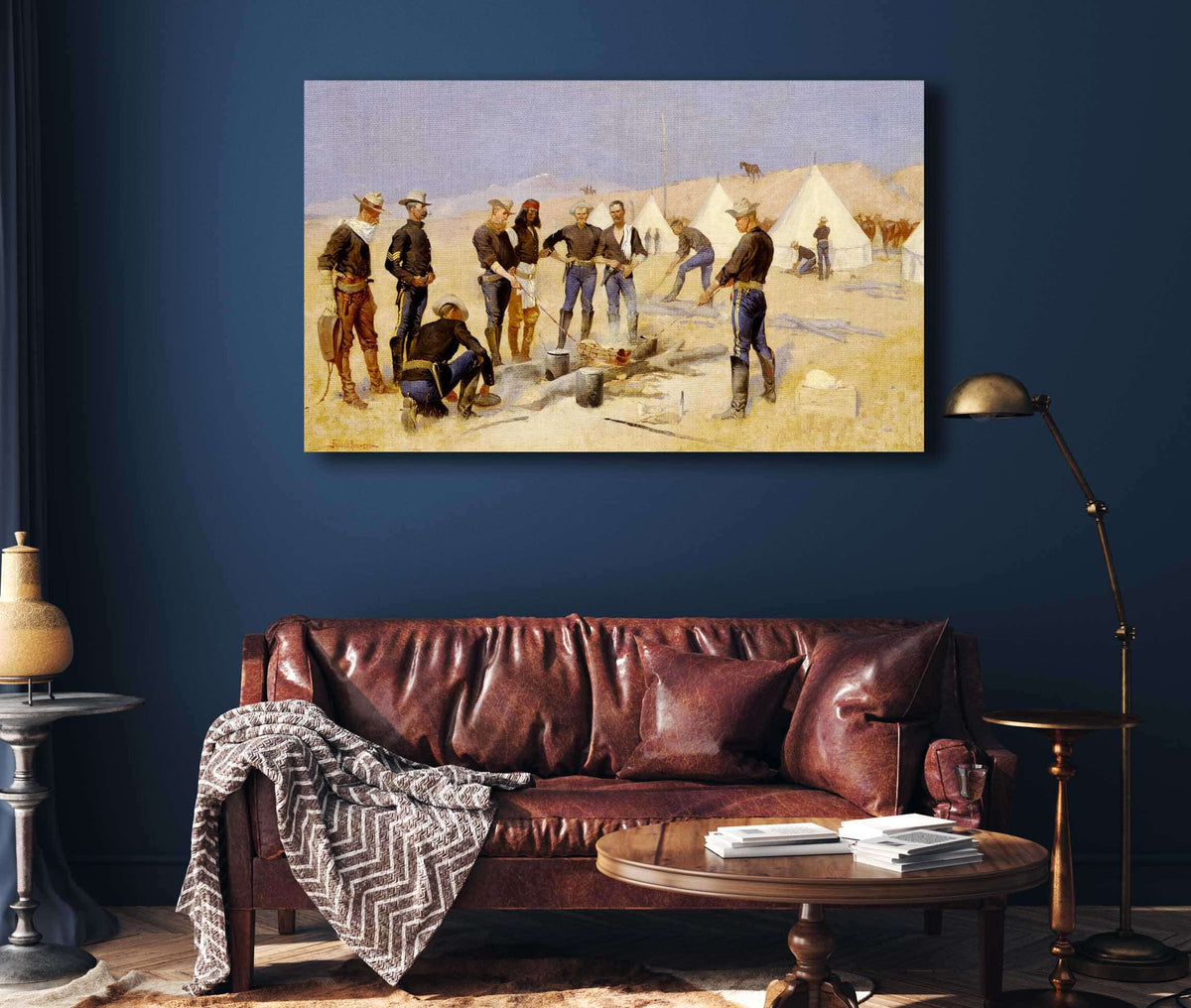 Roasting The Christmas Beef In A Cavalry Camp by Frederic Remington